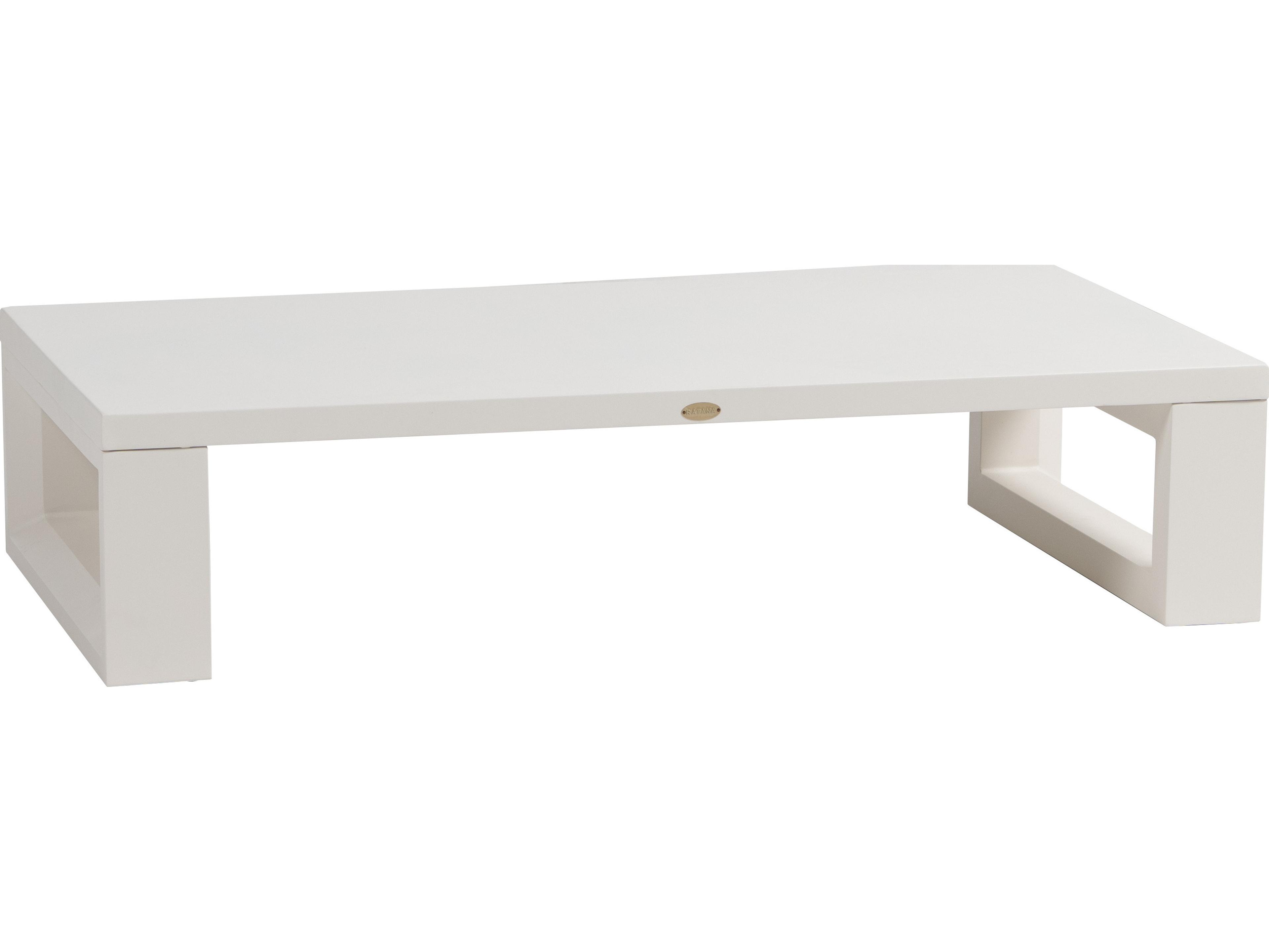 Ratana Elements Silver Talc White Aluminum Rectangular Coffee Table
