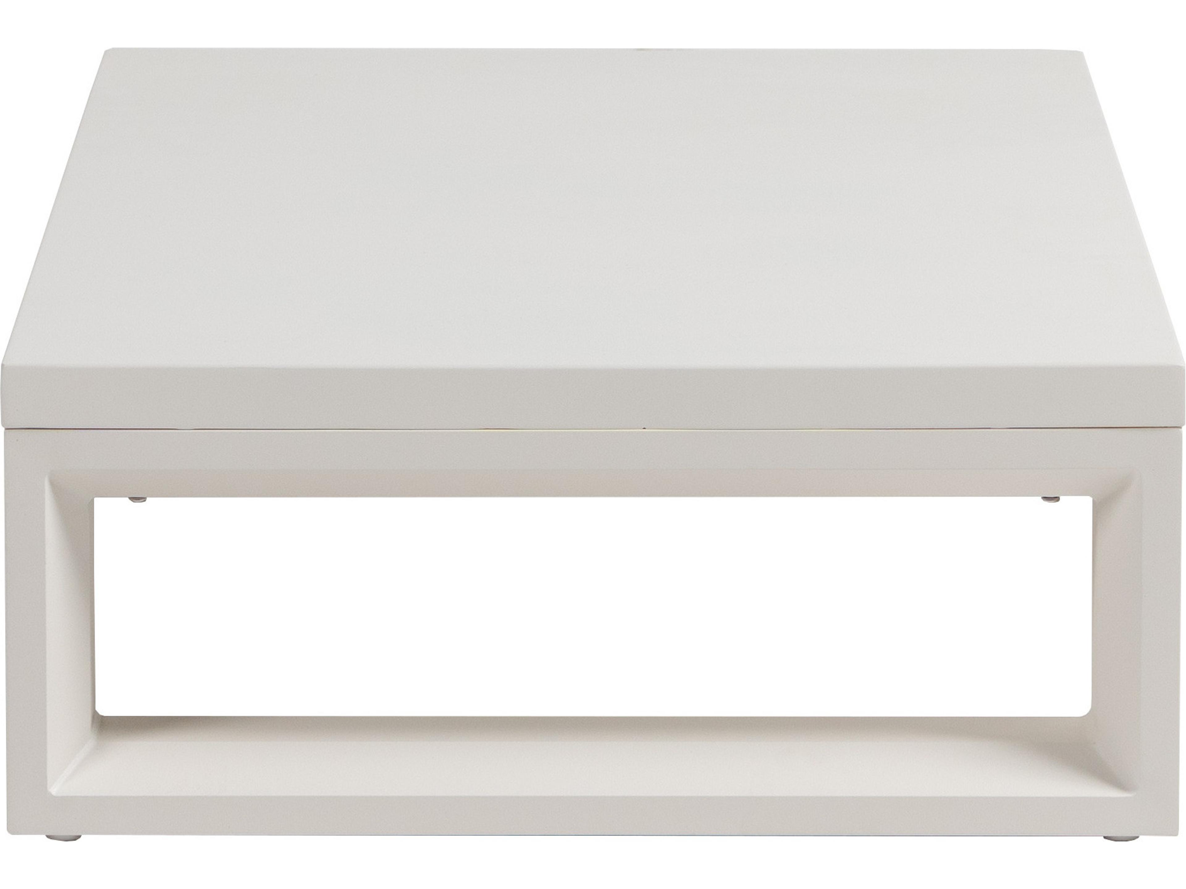 Ratana Elements Silver Talc White Aluminum Rectangular Coffee Table