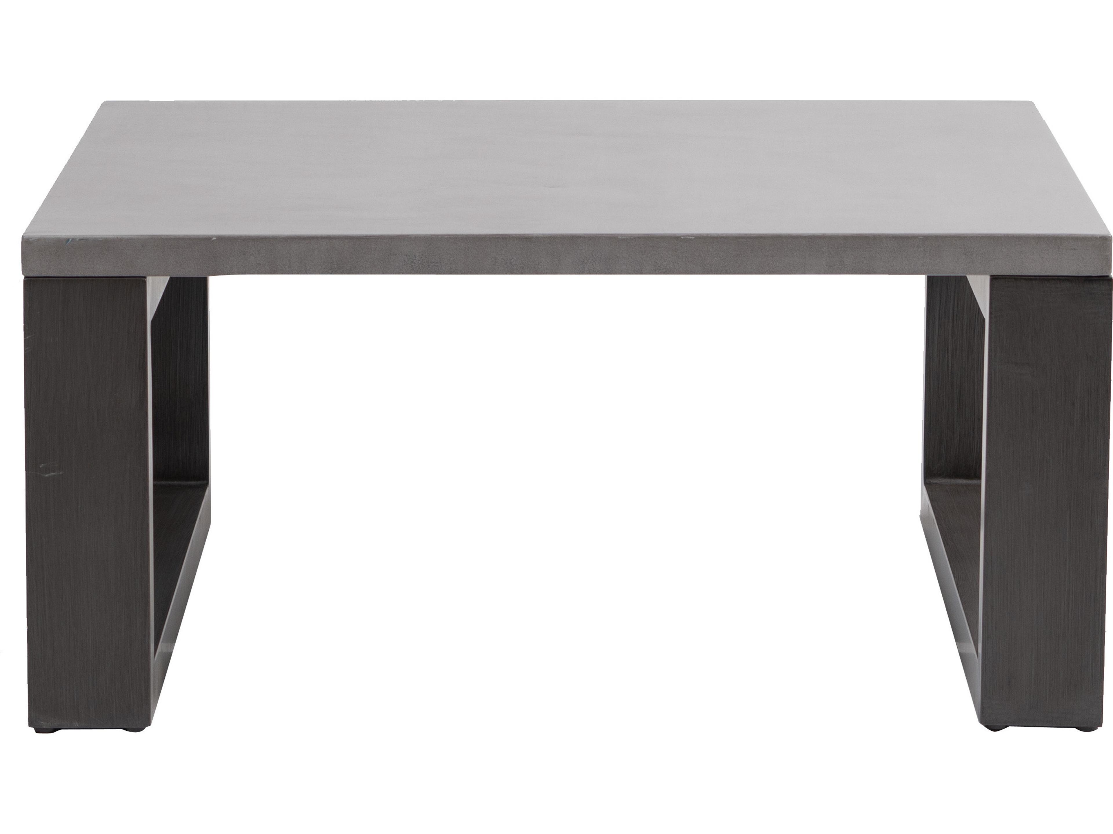 Ratana Elements Silver Ash Grey Base & Cement Top Aluminum Square Coffee Table
