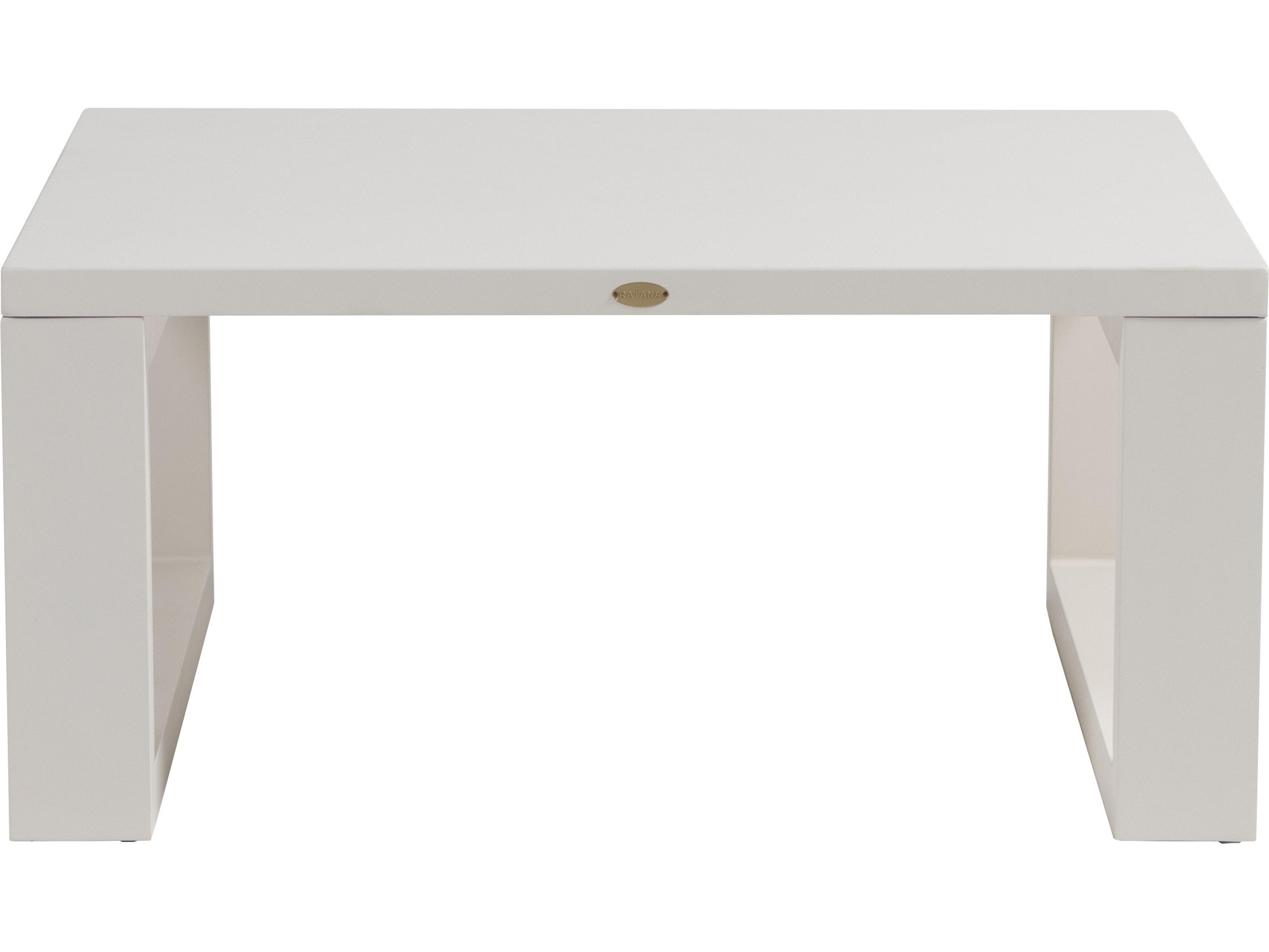 Elements Silver Talc White Aluminum Square Coffee Table