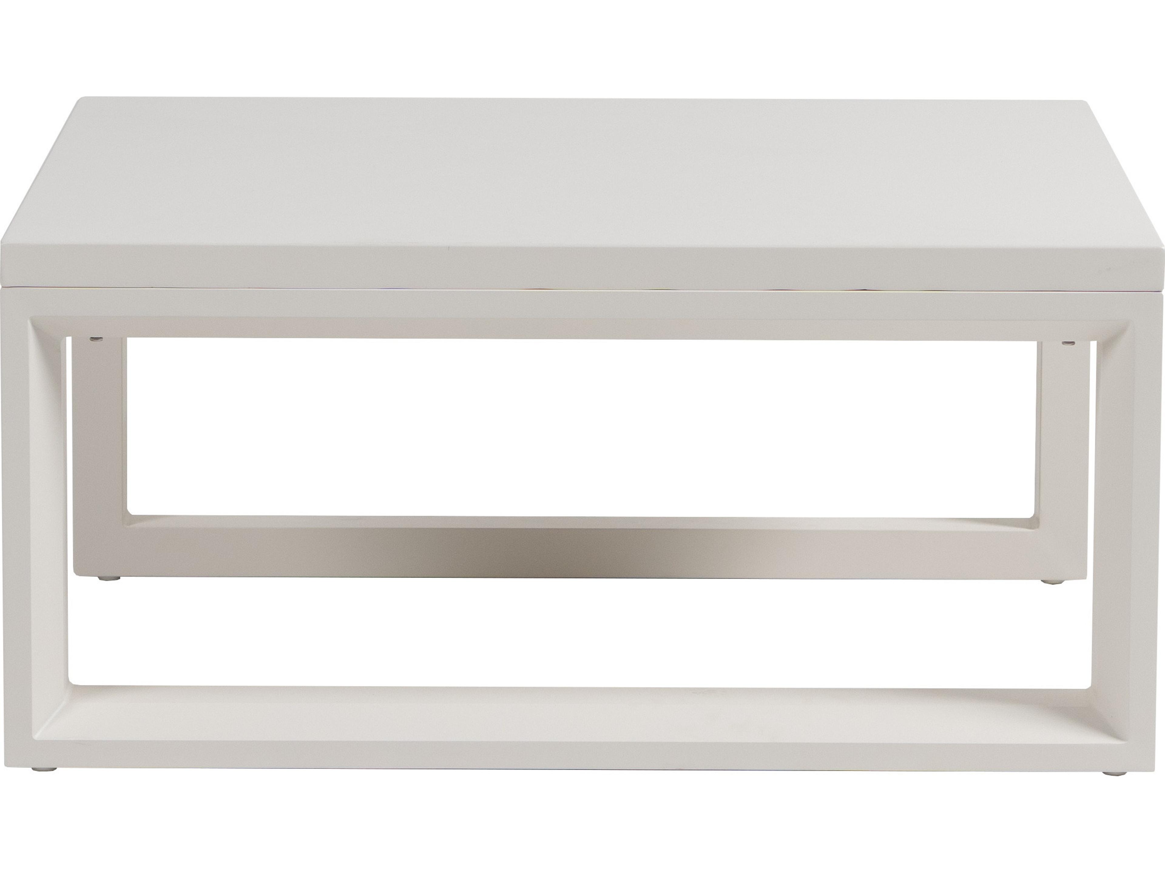 Ratana Elements Silver Talc White Aluminum Square Coffee Table