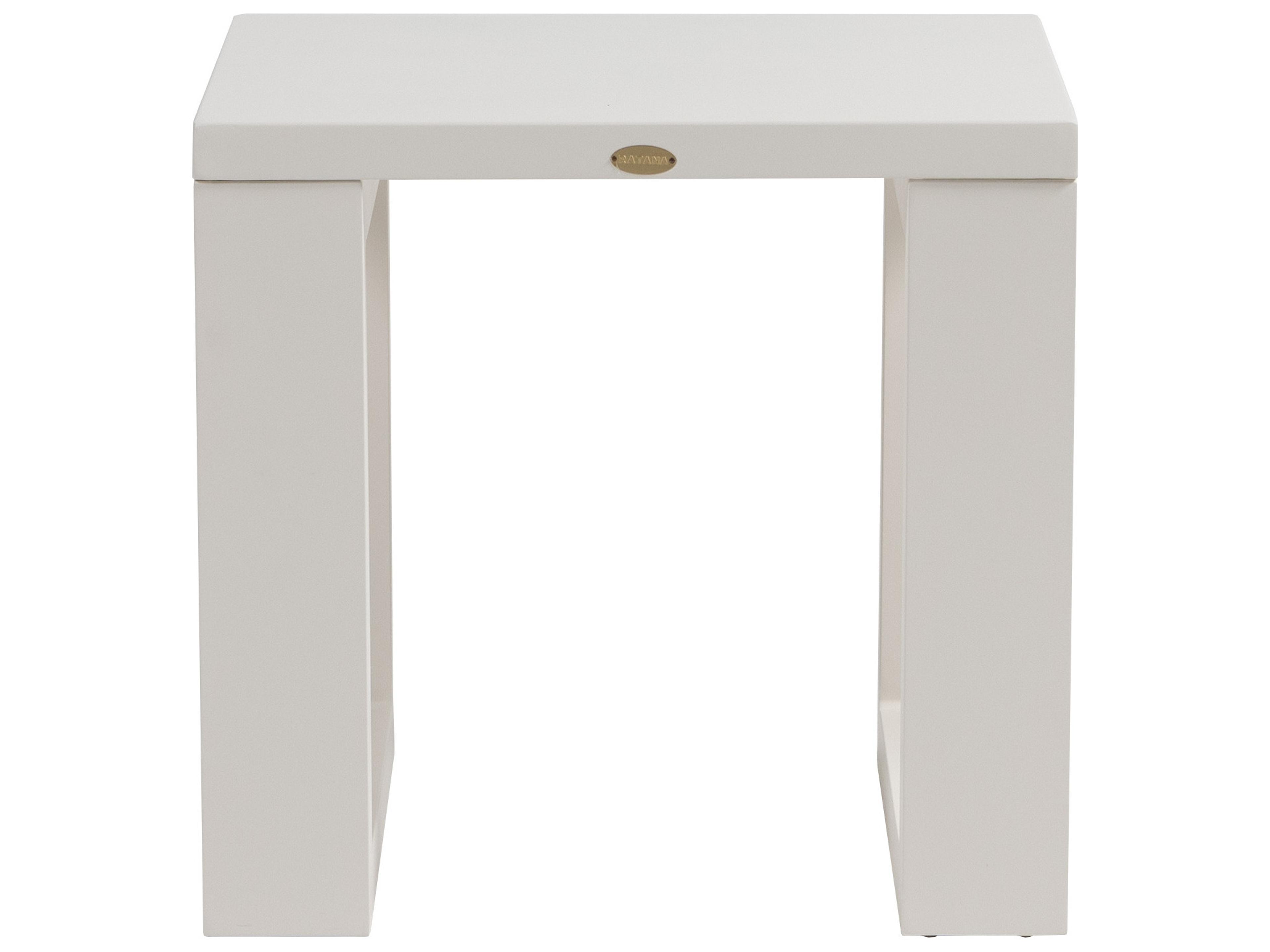 Ratana Elements Silver Talc White Aluminum Square End Table
