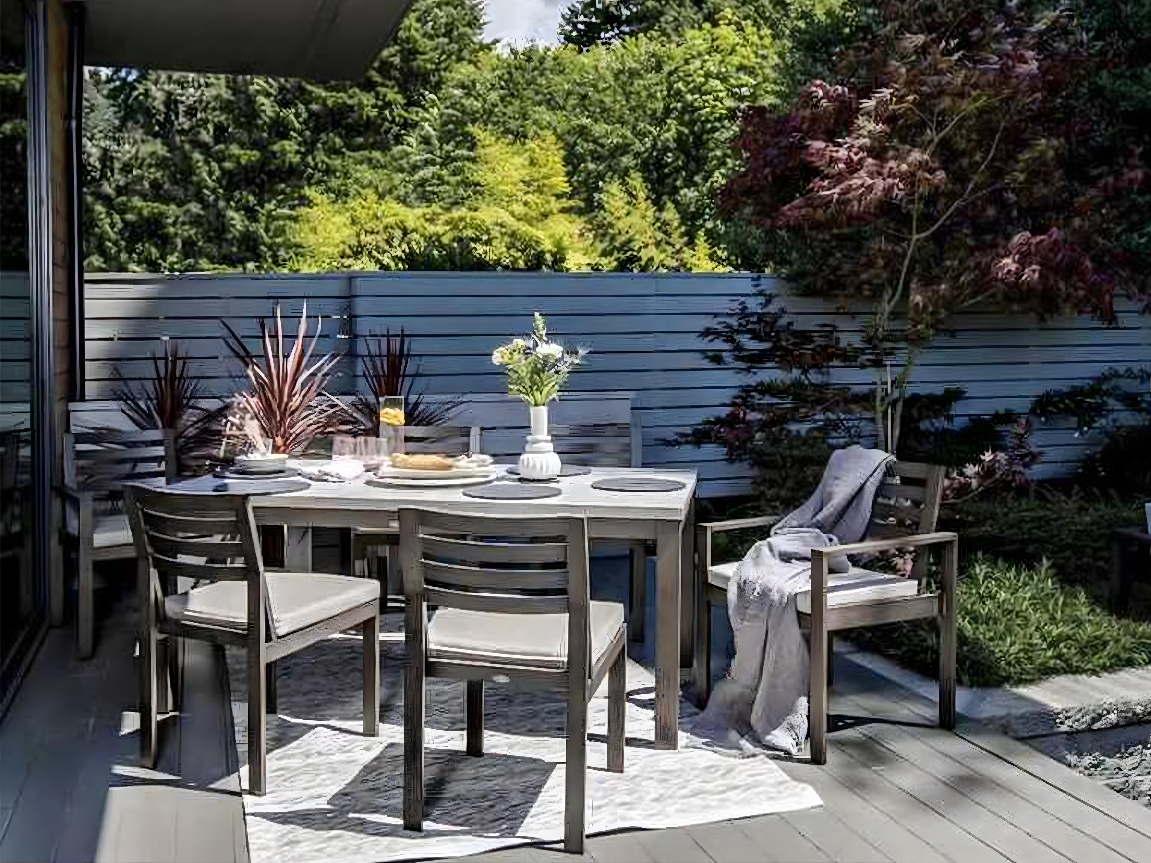 Ratana Elements Silver Ash Grey Aluminum Cushion Dining Chair