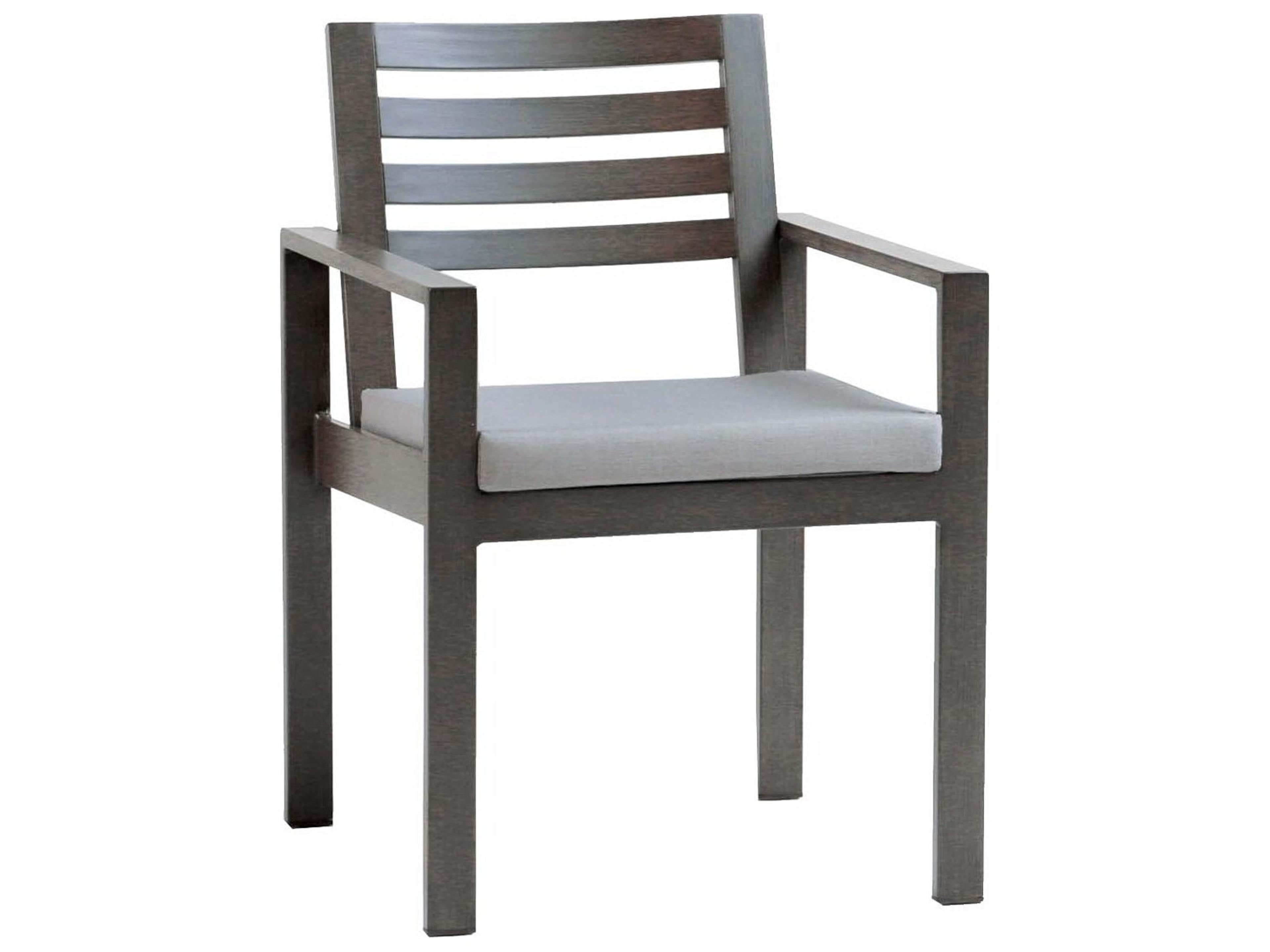Ratana Elements Silver Ash Grey Aluminum Cushion Dining Chair