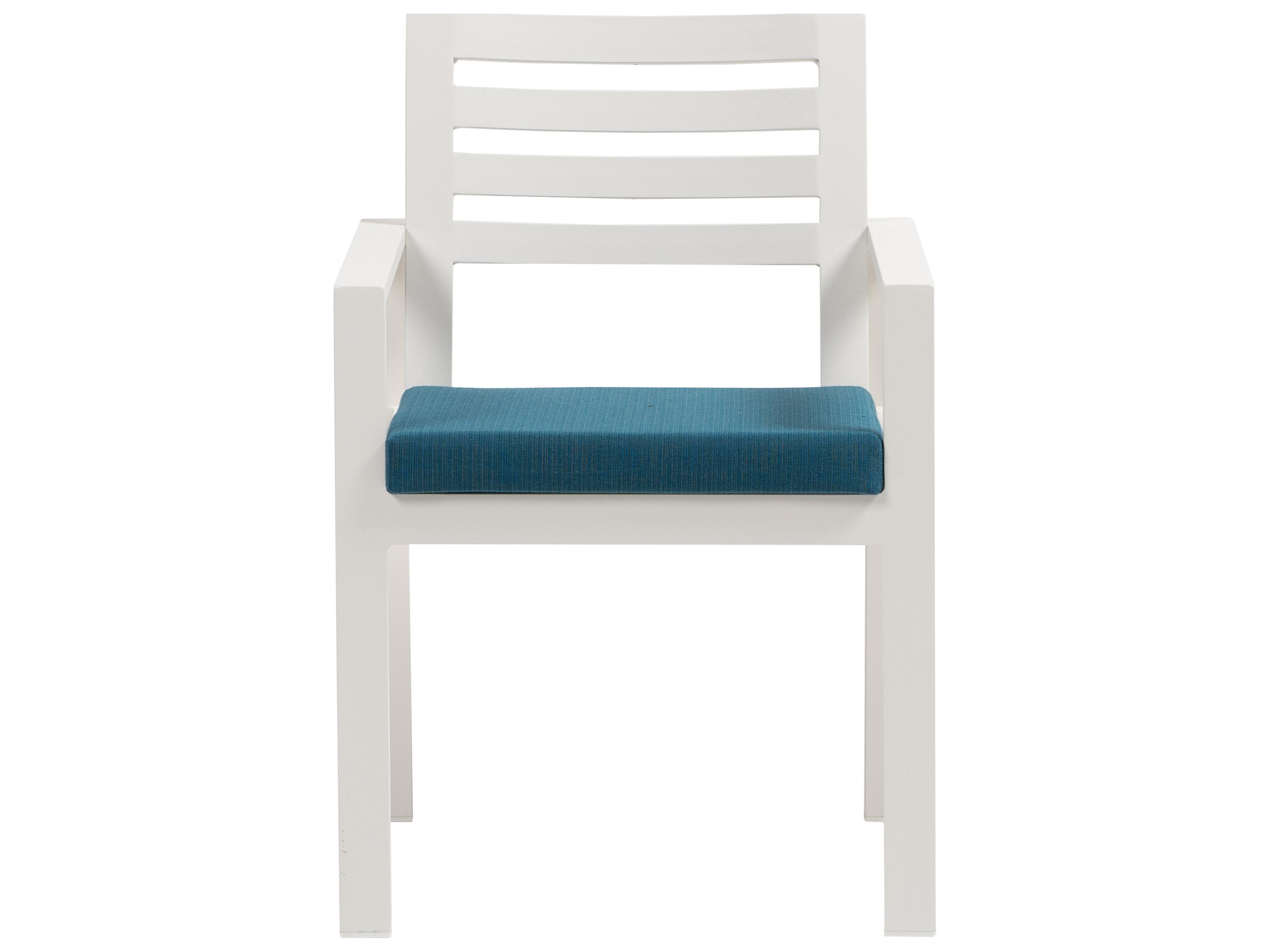 Elements Silver Talc White Aluminum Cushion Dining Chair