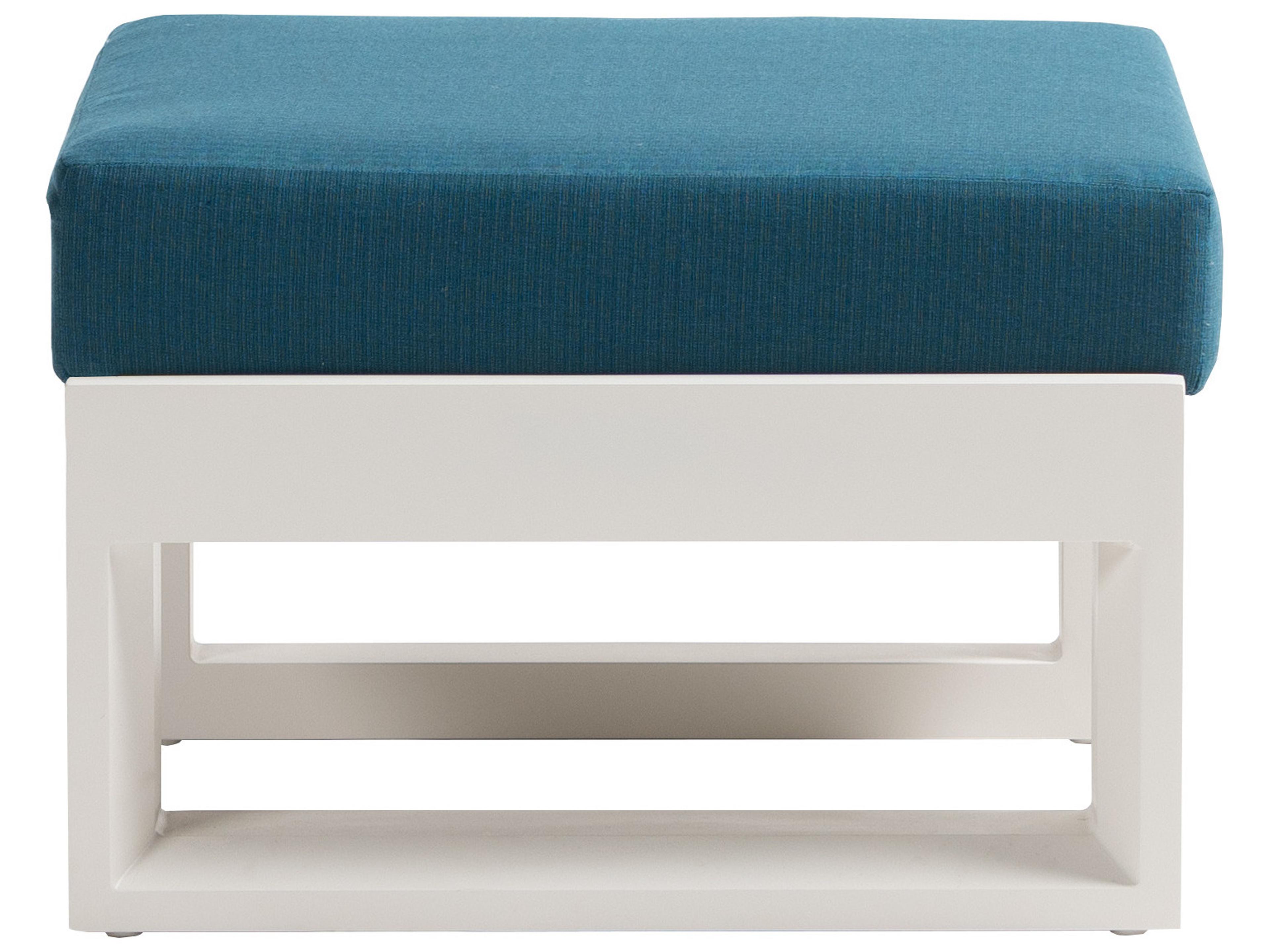 Ratana Elements Silver Talc White Aluminum Cushion Ottoman