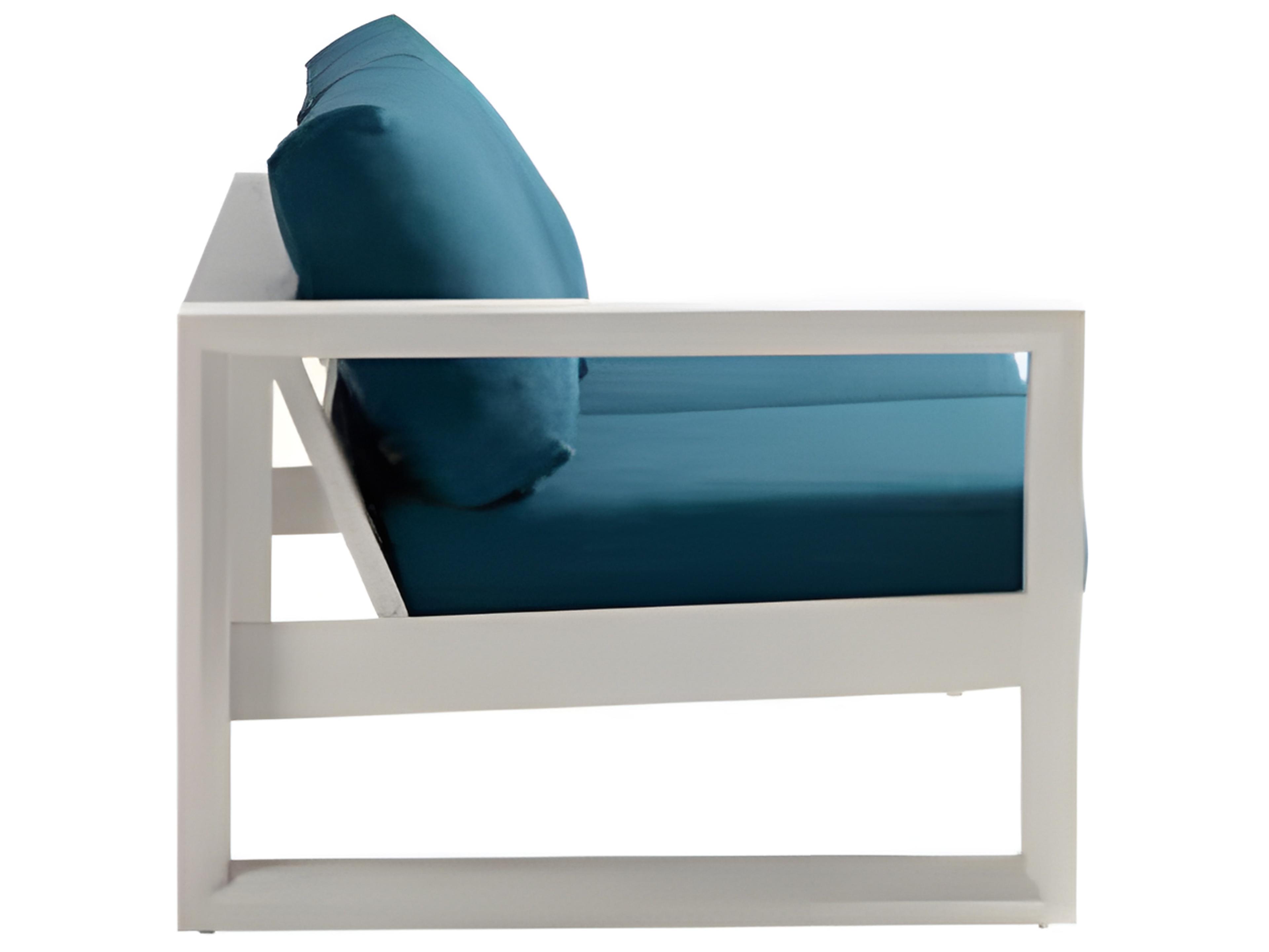 Ratana Elements Silver Talc White Aluminum Cushion Loveseat