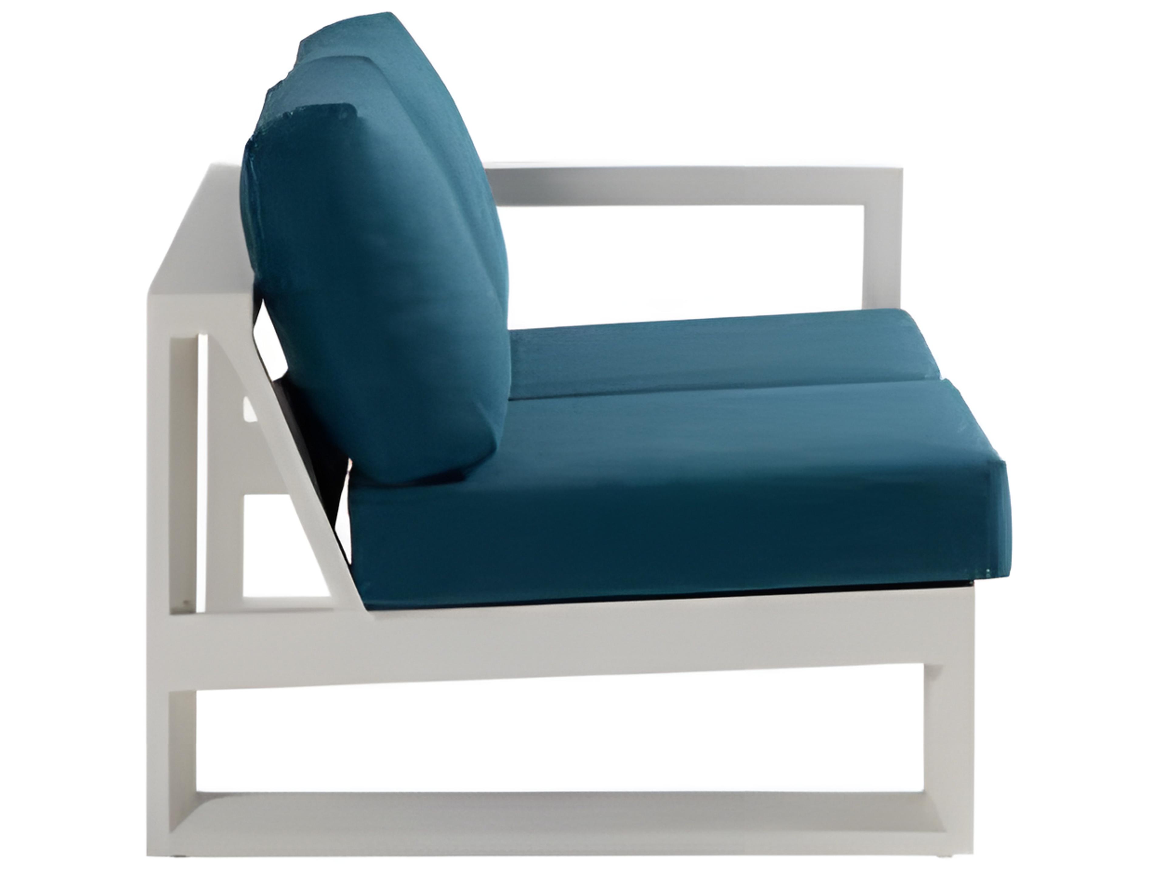 Ratana Elements Silver Talc White Aluminum Cushion Loveseat