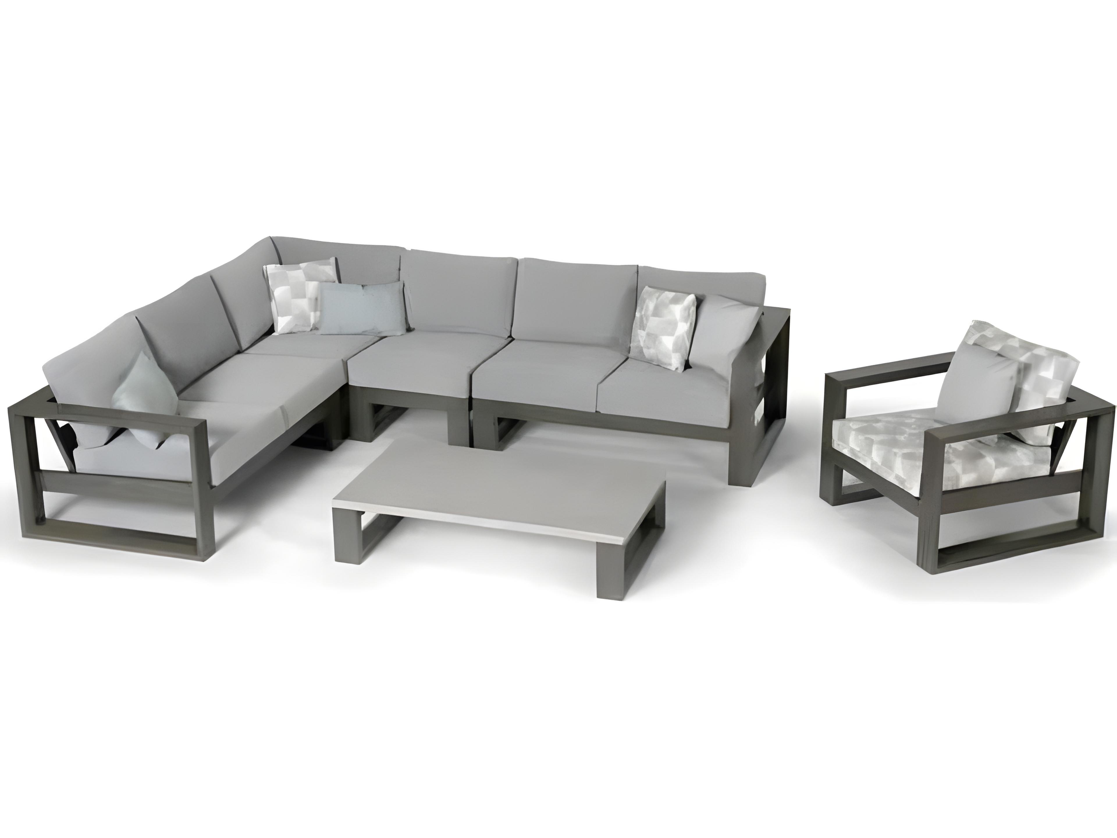 Ratana Elements Silver Ash Grey Aluminum Cushion Lounge Chair