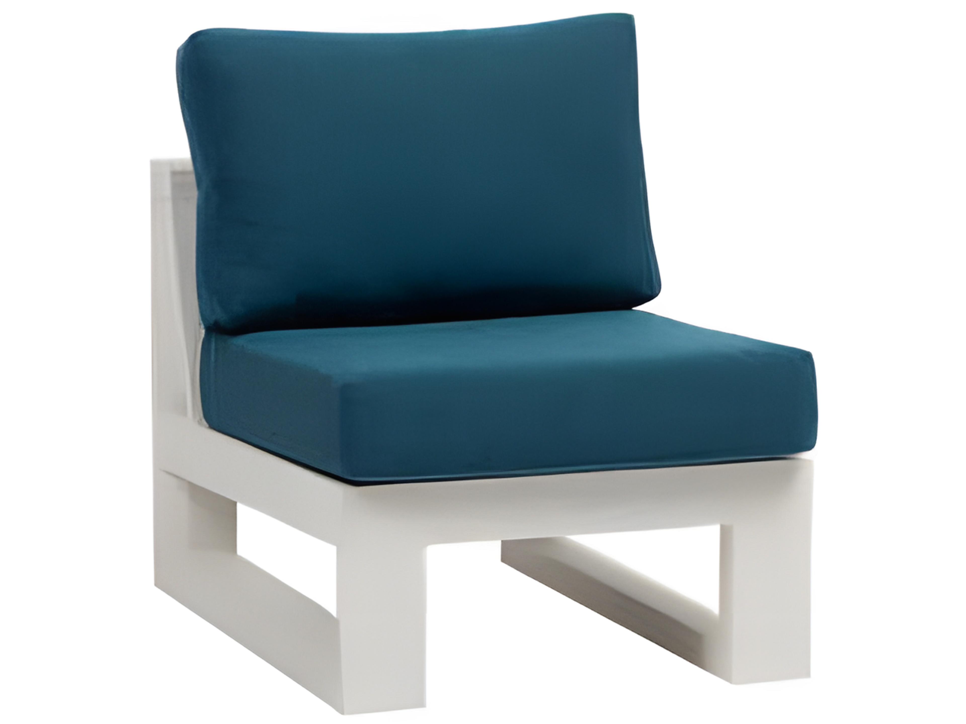 Elements Silver Talc White Aluminum Cushion Lounge Chair