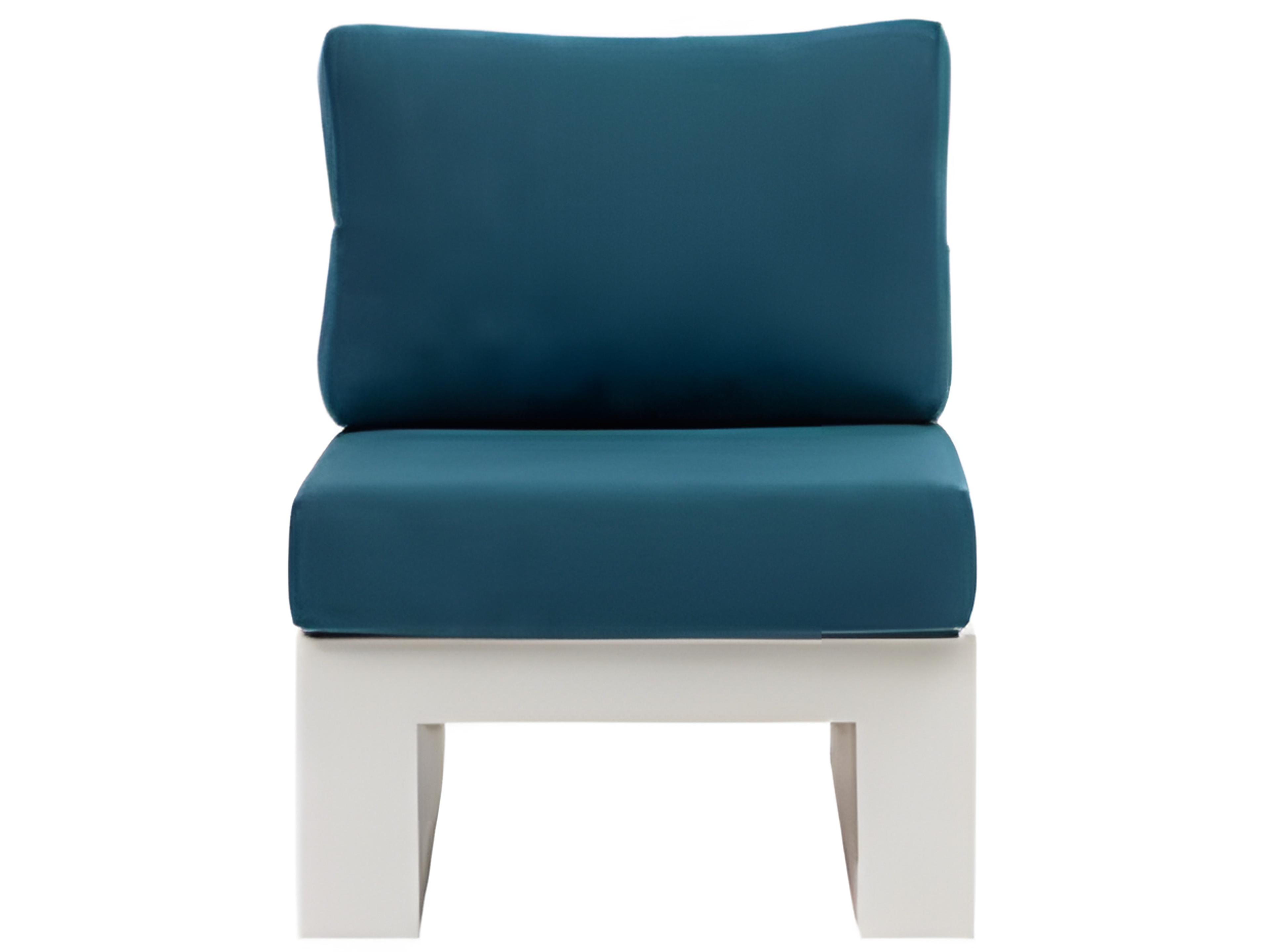 Ratana Elements Silver Talc White Aluminum Cushion Lounge Chair