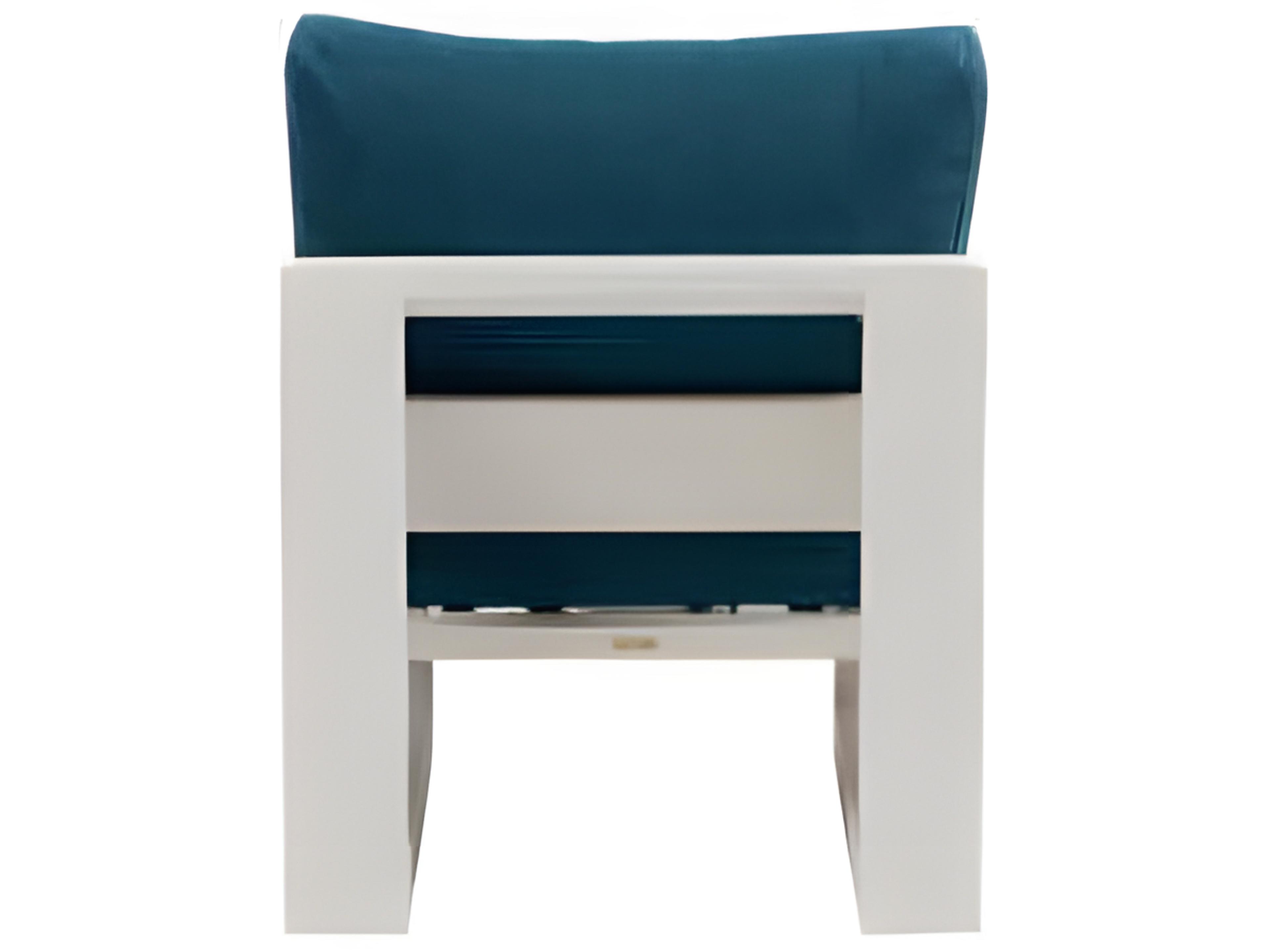 Ratana Elements Silver Talc White Aluminum Cushion Lounge Chair