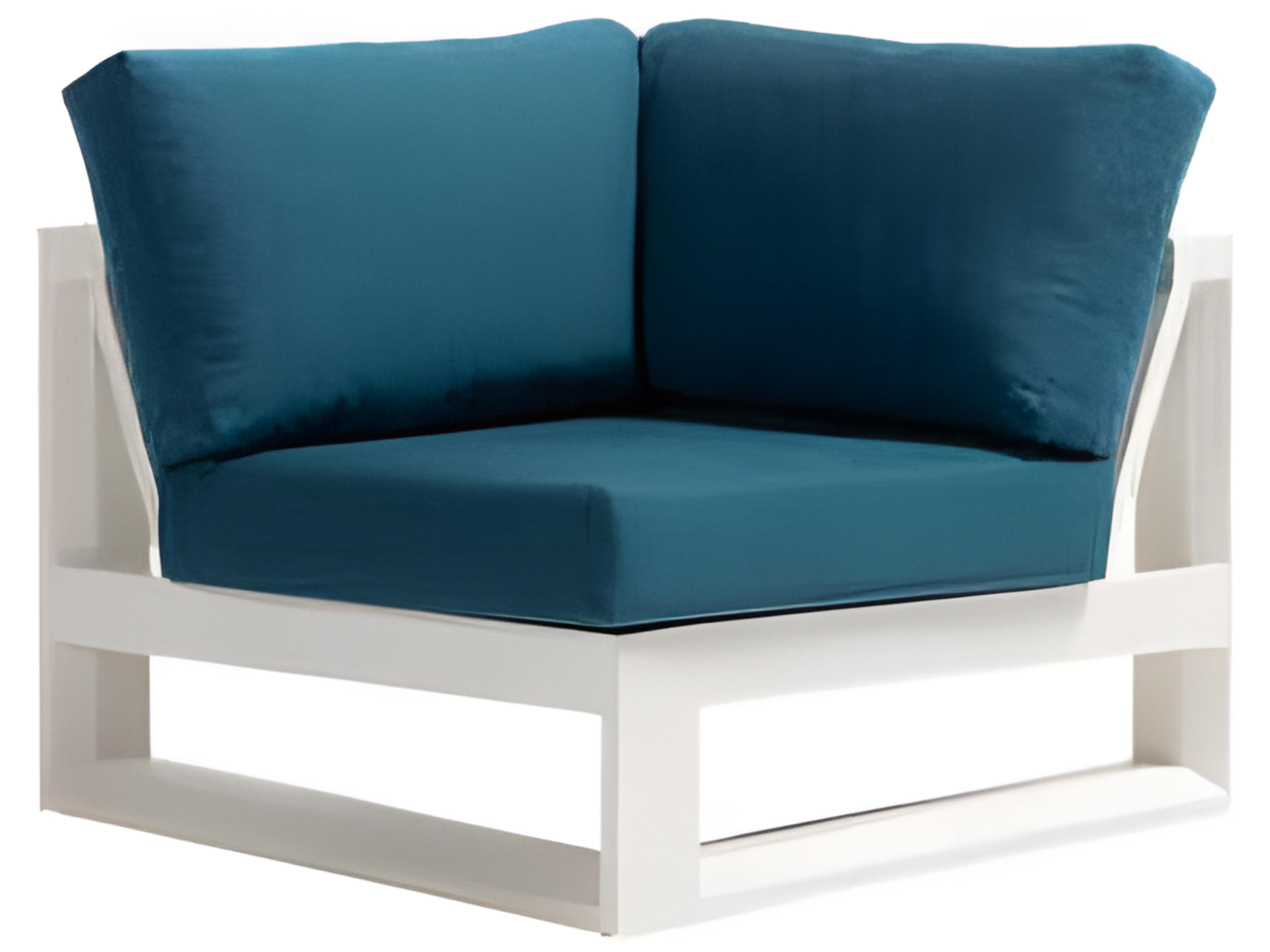 Elements Silver Talc White Aluminum Cushion Lounge Chair