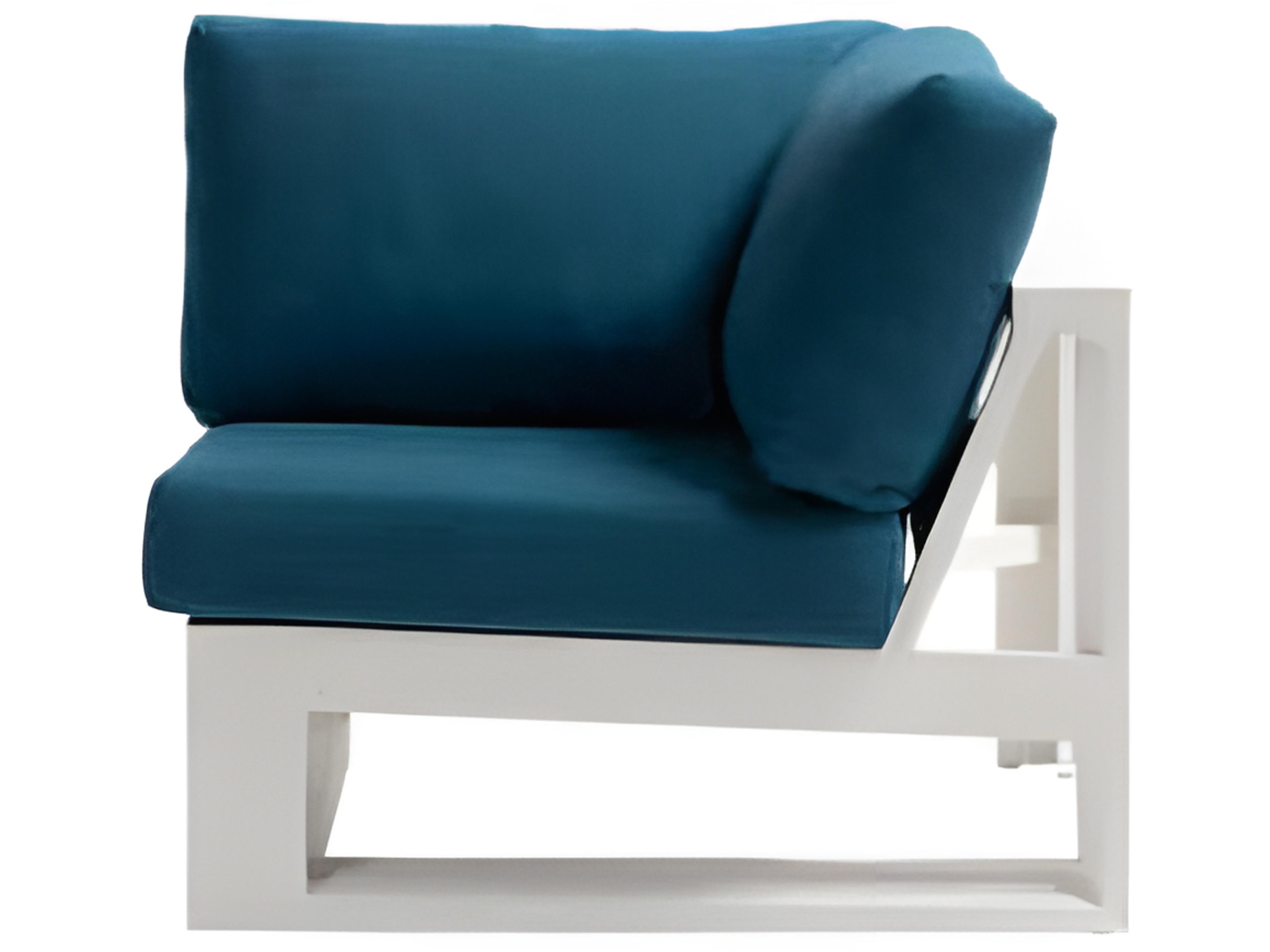 Ratana Elements Silver Talc White Aluminum Cushion Lounge Chair