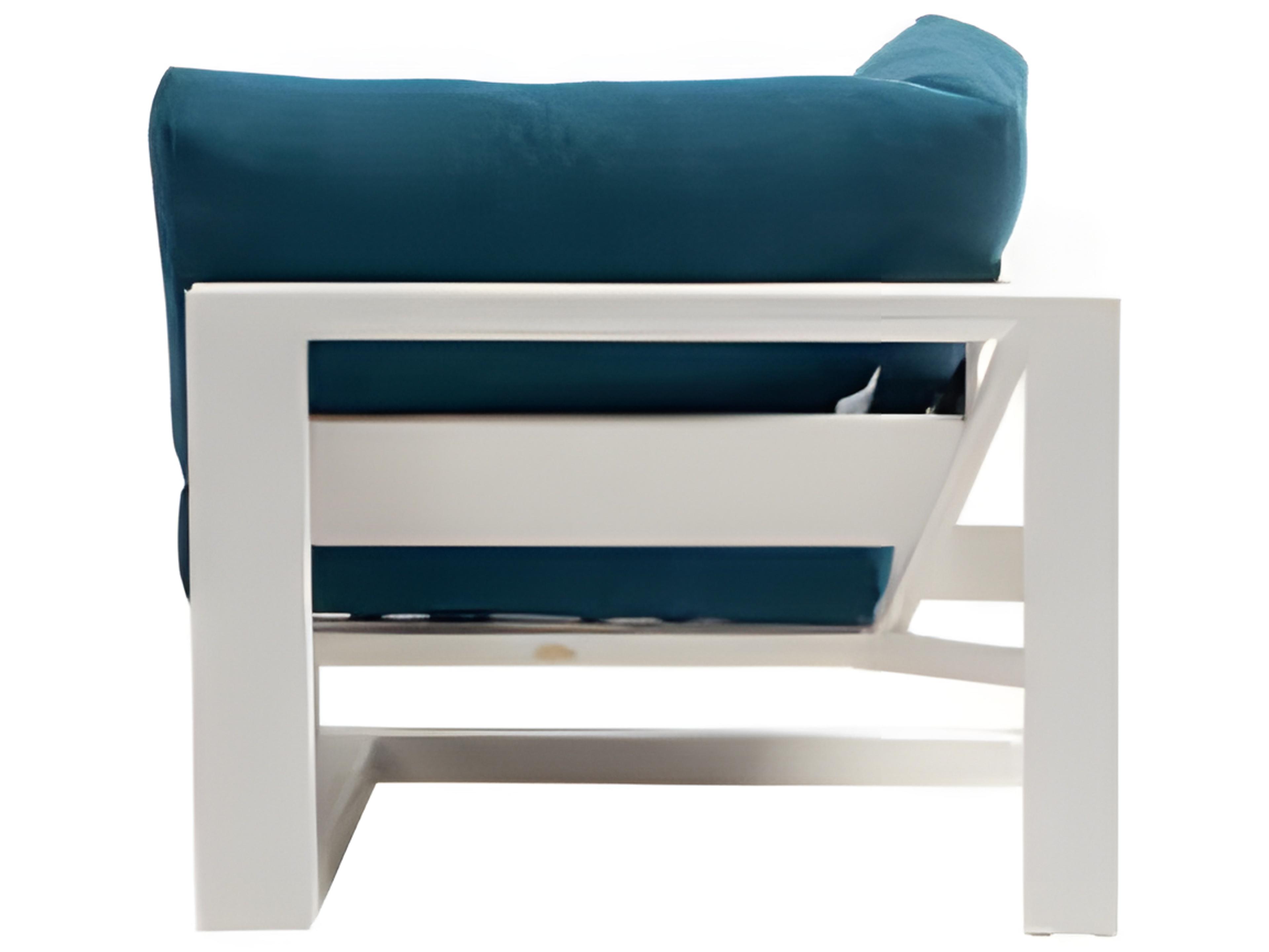 Ratana Elements Silver Talc White Aluminum Cushion Lounge Chair