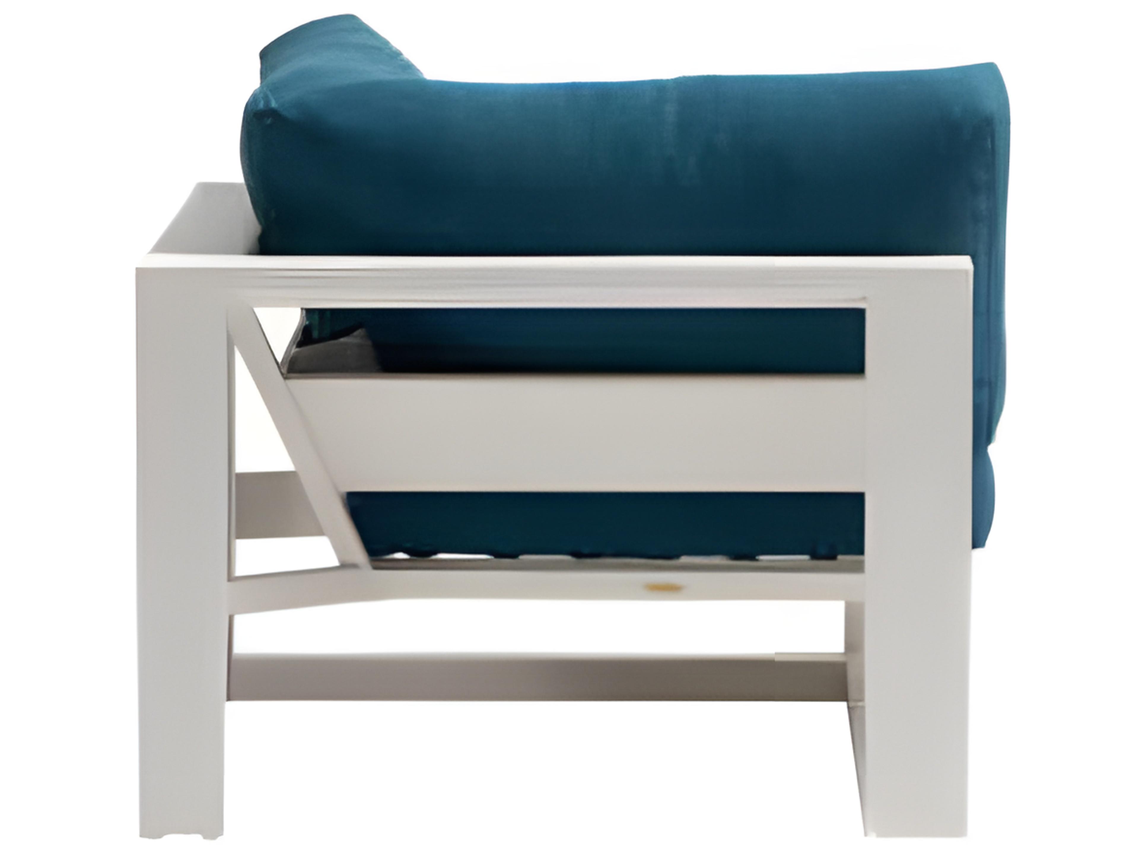 Ratana Elements Silver Talc White Aluminum Cushion Lounge Chair