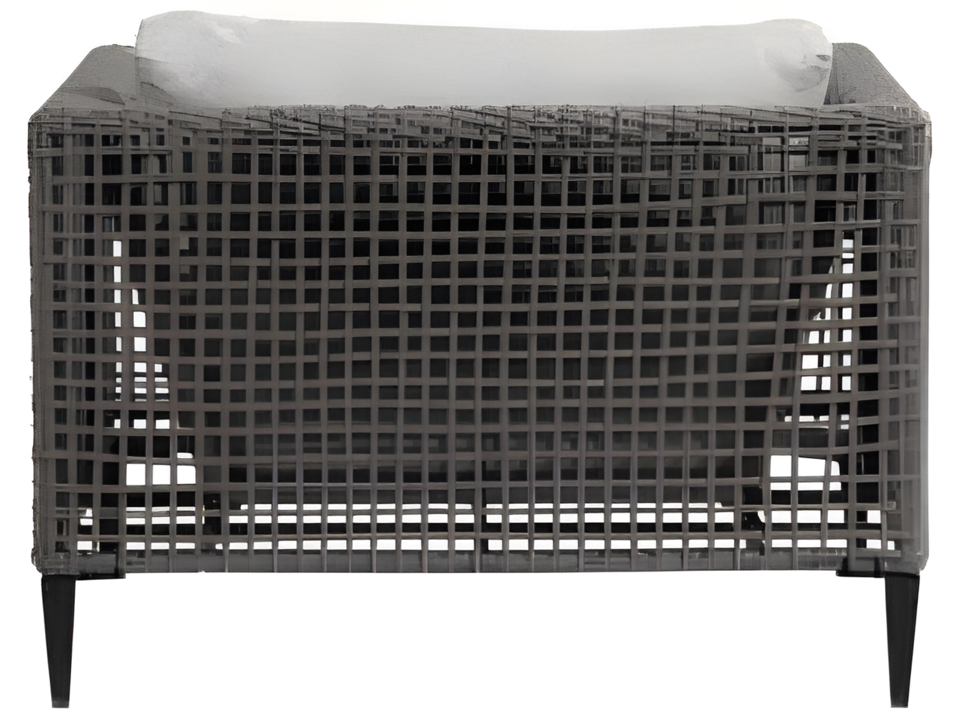 Ratana Genval Silver Black Aluminum Cushion Lounge Chair