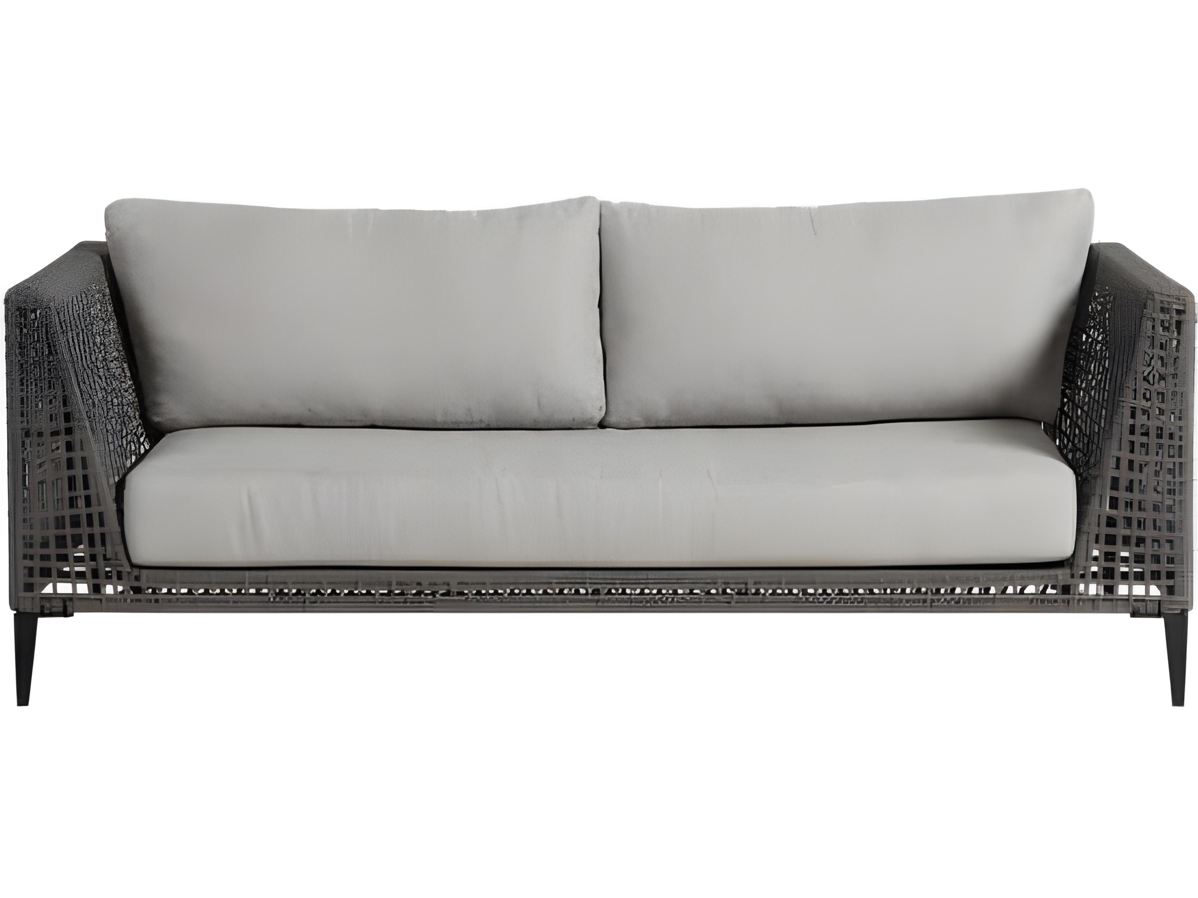 Ratana Genval Silver Black Aluminum Cushion Sofa