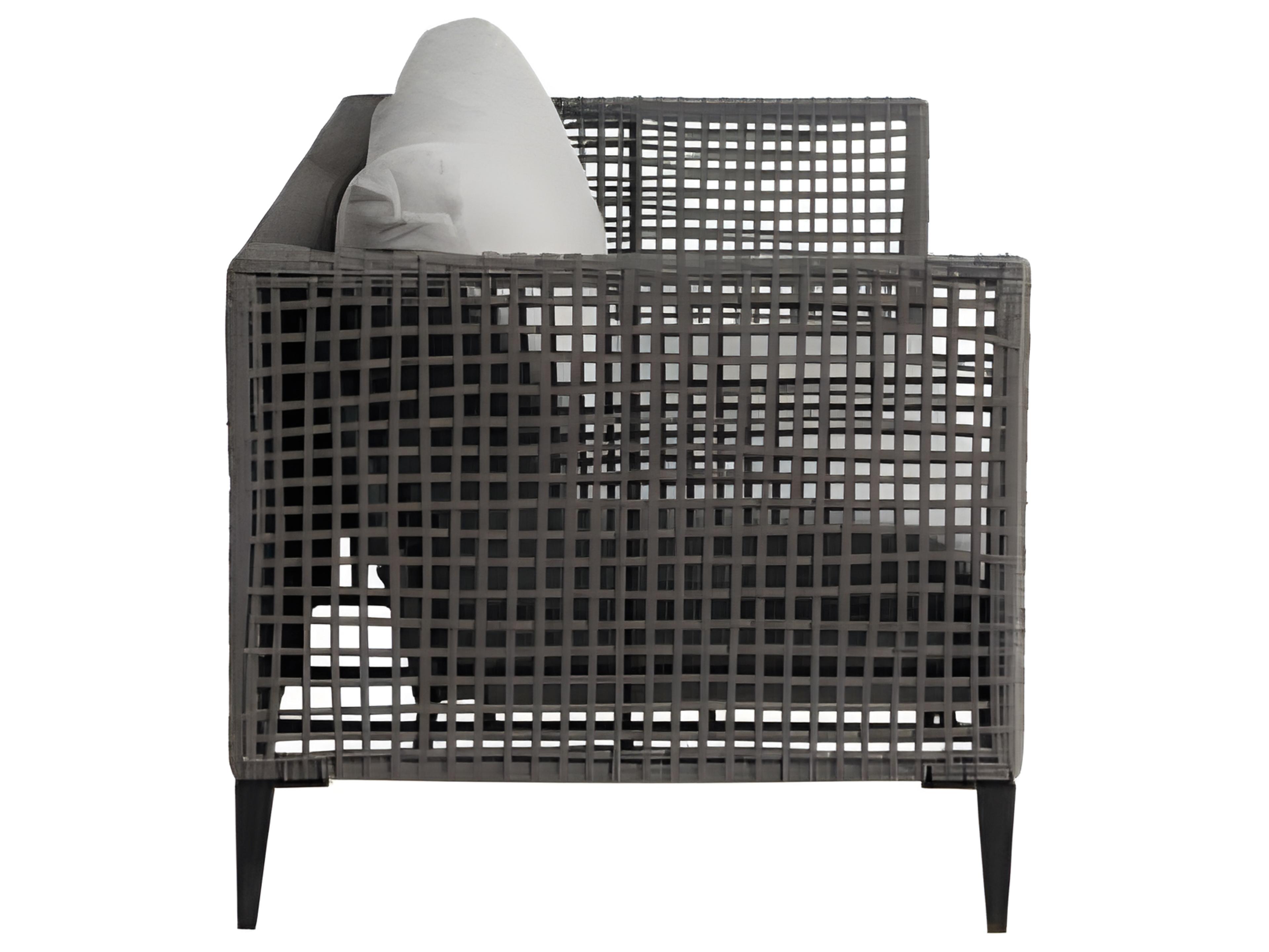 Ratana Genval Silver Black Aluminum Cushion Sofa