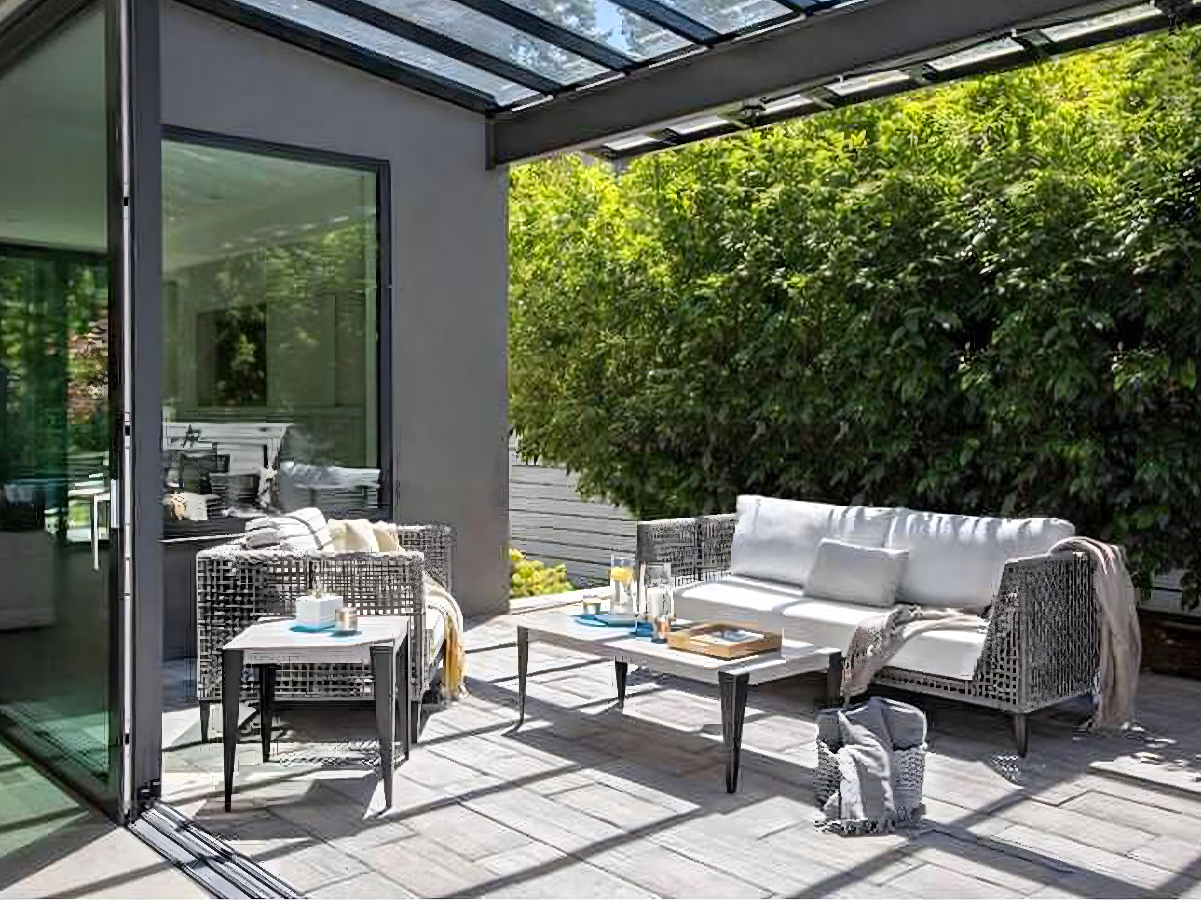 Ratana Genval Silver Black Aluminum Cushion Sofa