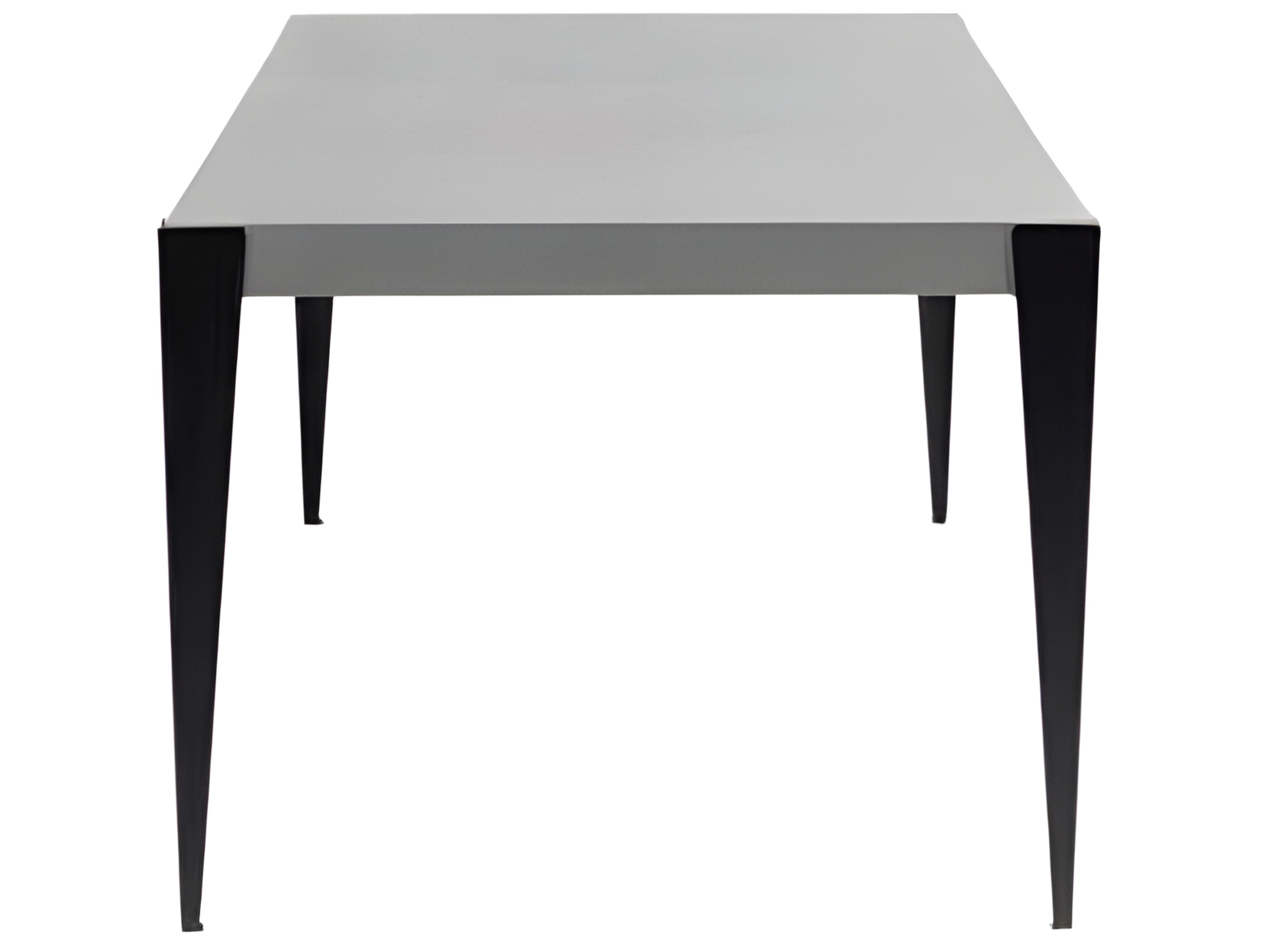 Ratana Genval Silver Black Base & Cement Top Aluminum Rectangular Coffee Table