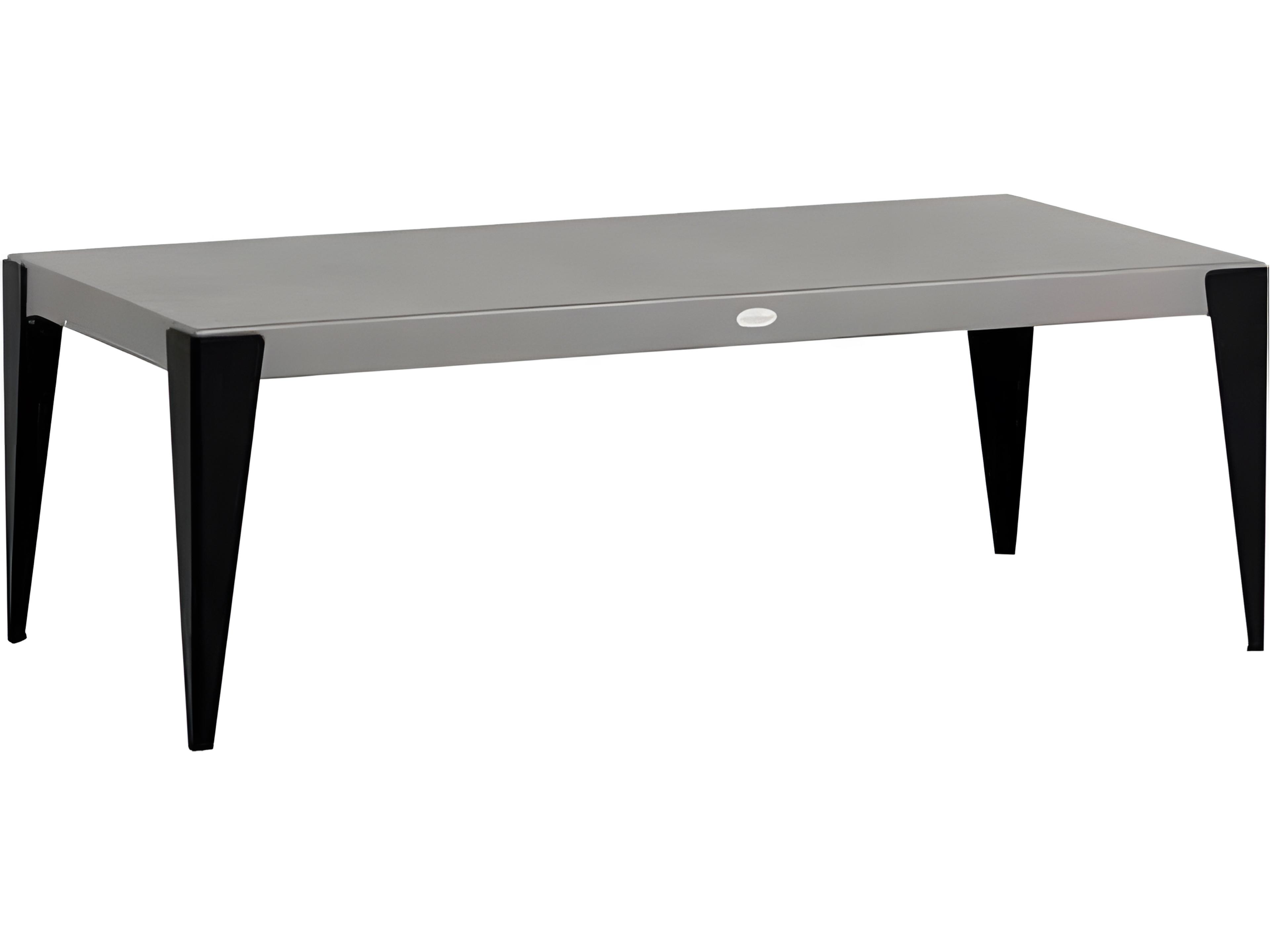 Ratana Genval Silver Black Base & Cement Top Aluminum Rectangular Coffee Table