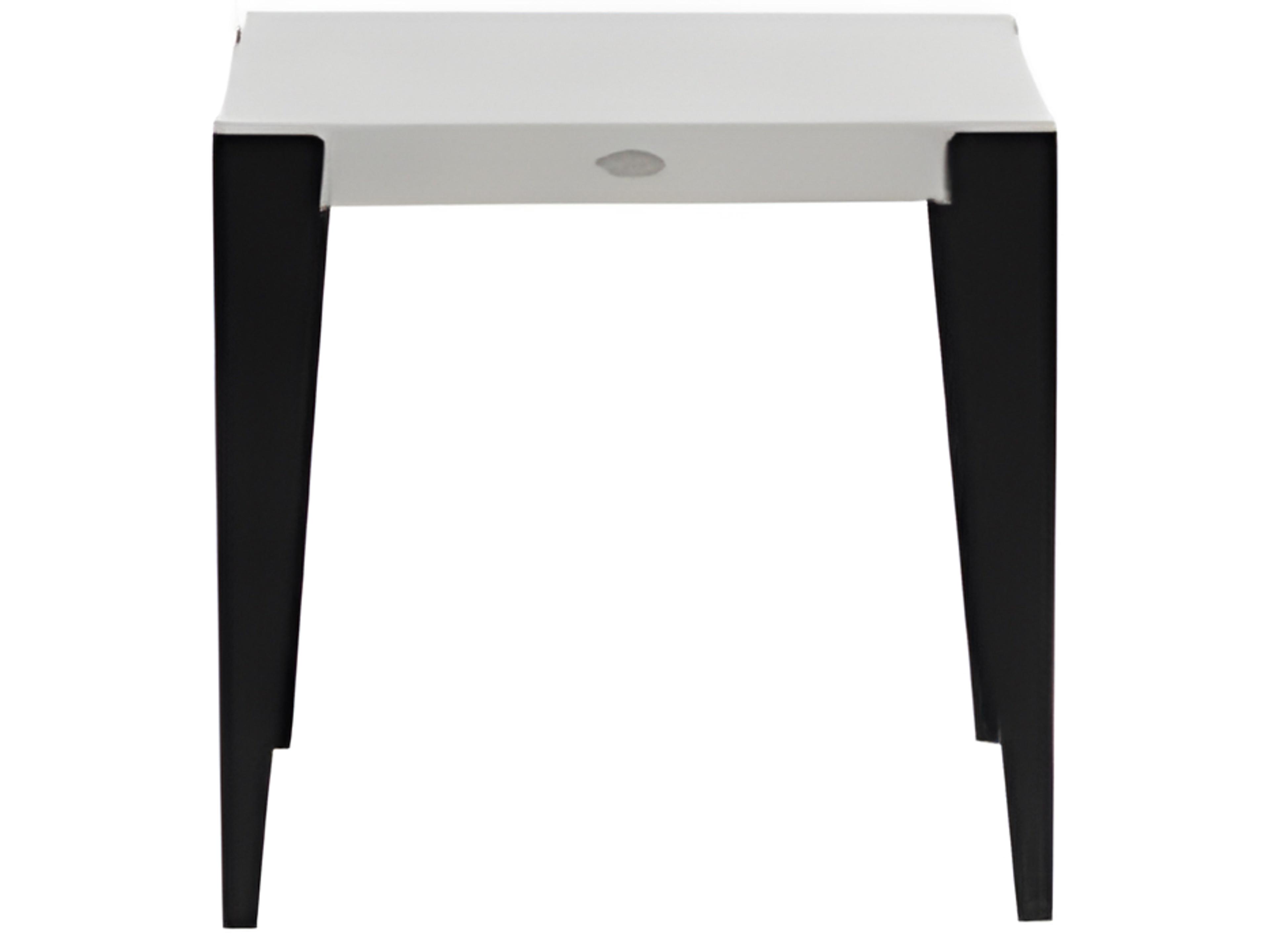 Ratana Genval Silver Black Base & Cement Top Aluminum Square End Table