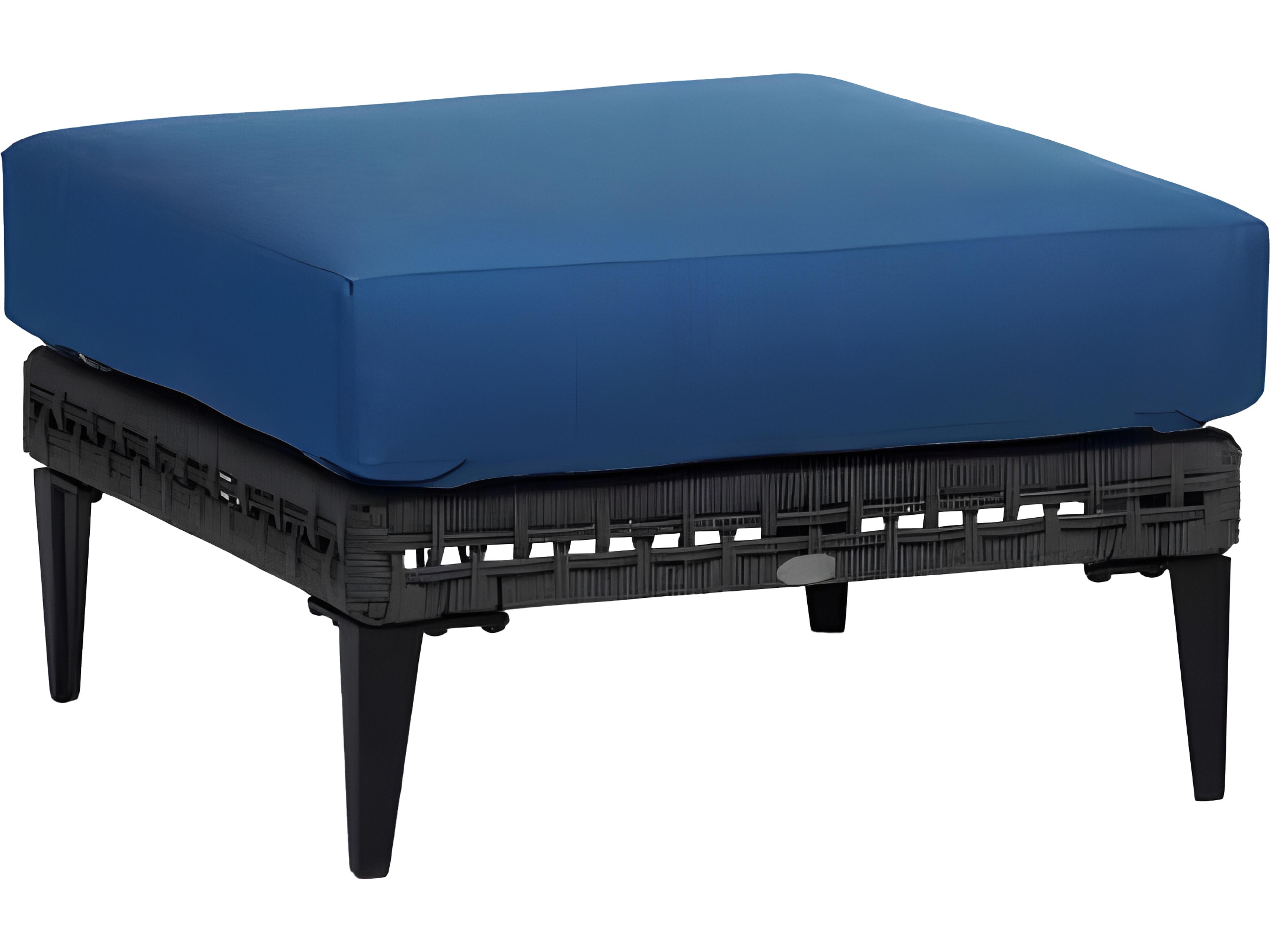 Genval Cushion Ottoman Silver Black Aluminum