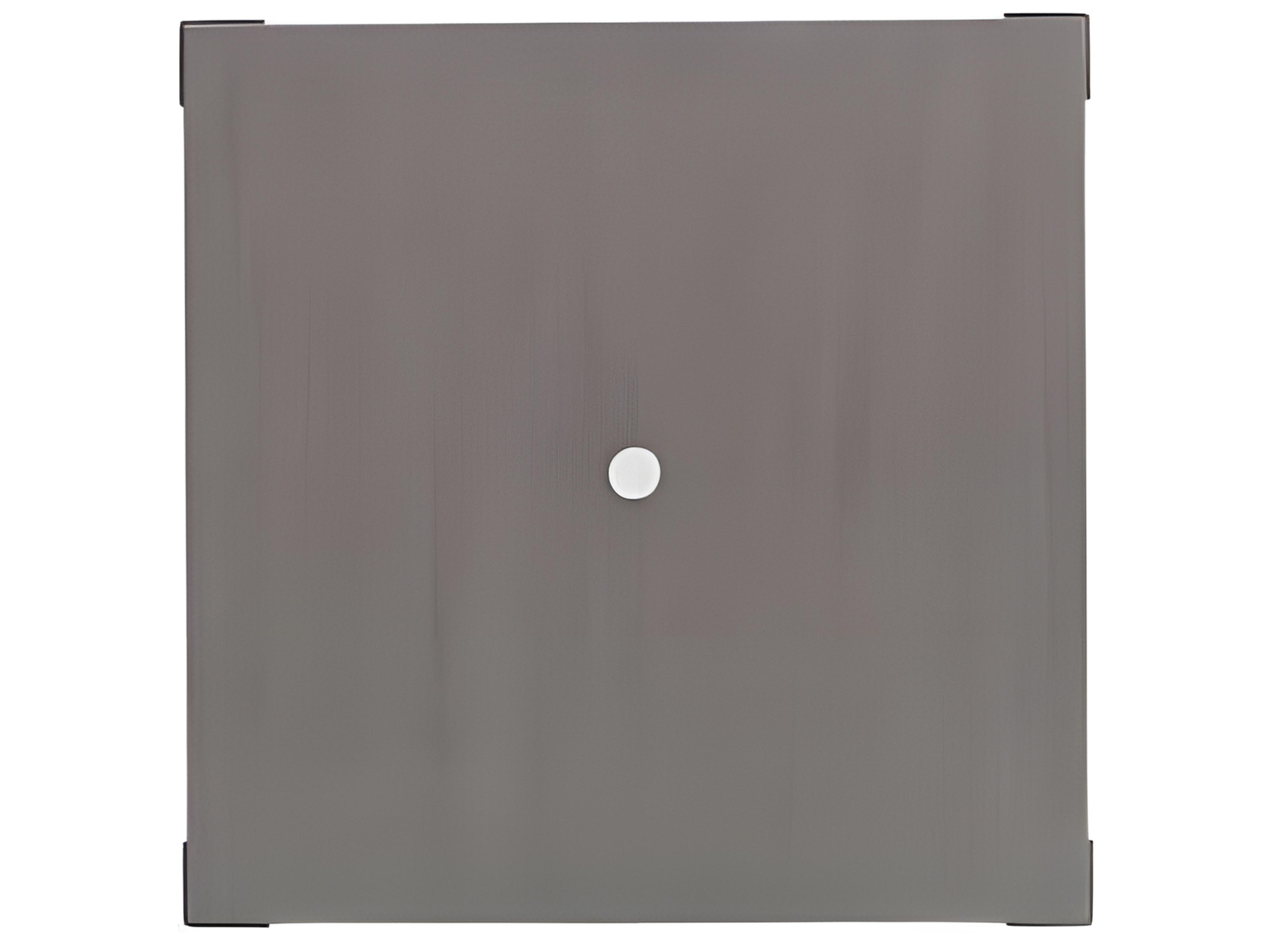 Ratana Genval Silver Black Base & Cement Top Aluminum Square Umbrella Hole Dining Table