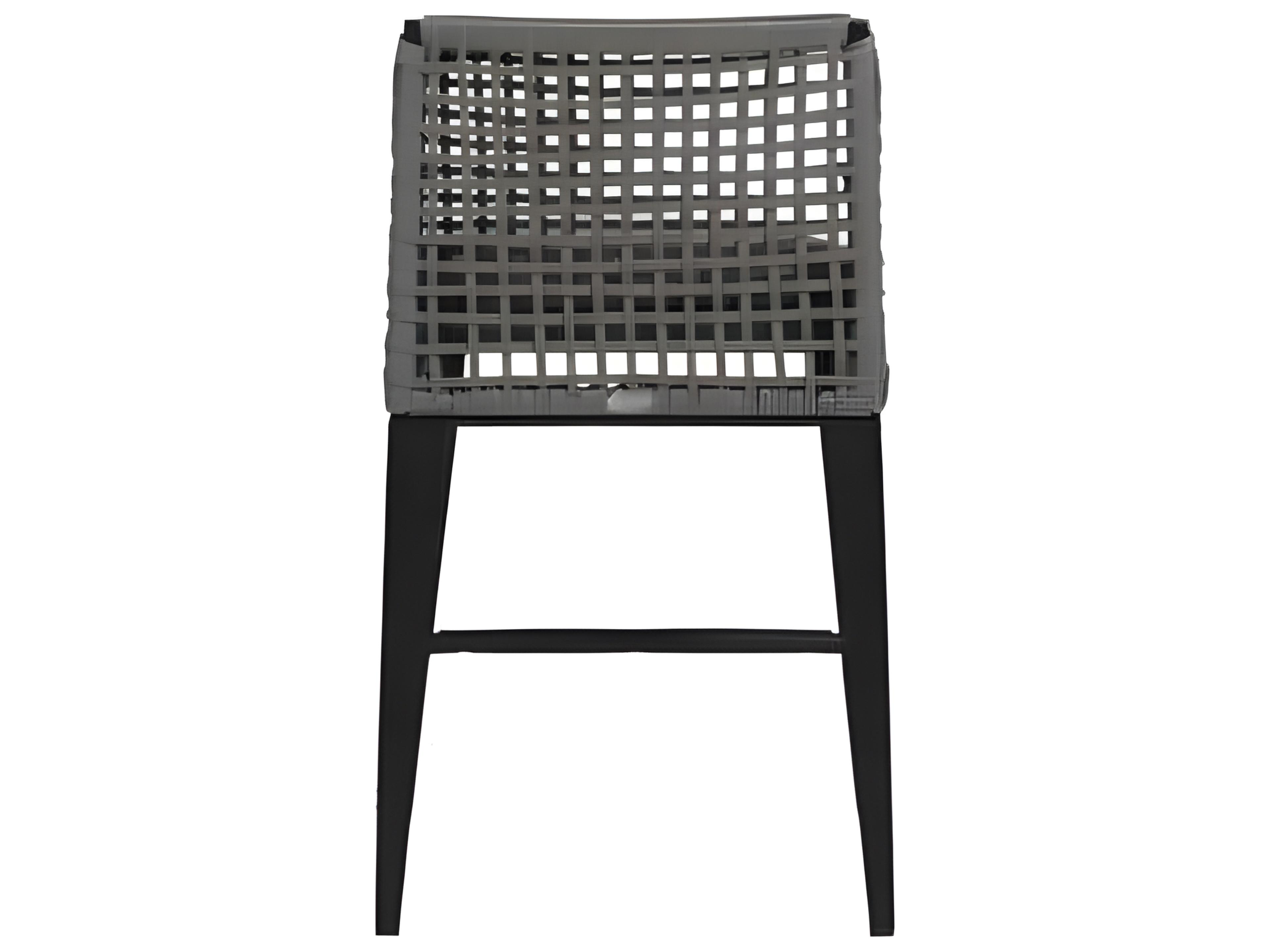 Ratana Genval Silver Black Aluminum Cushion Counter Stool