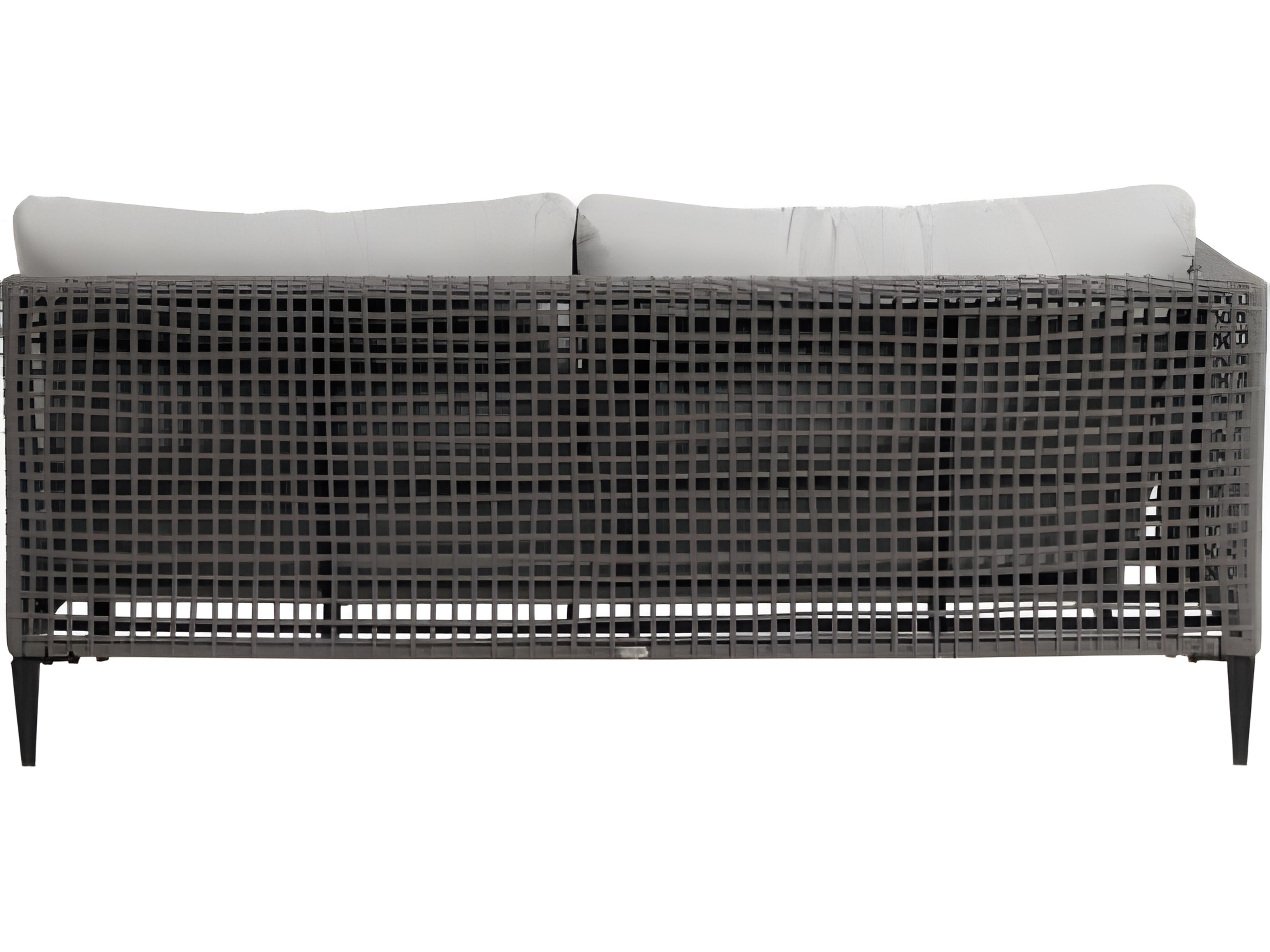 Ratana Genval Silver Black Aluminum Cushion Loveseat
