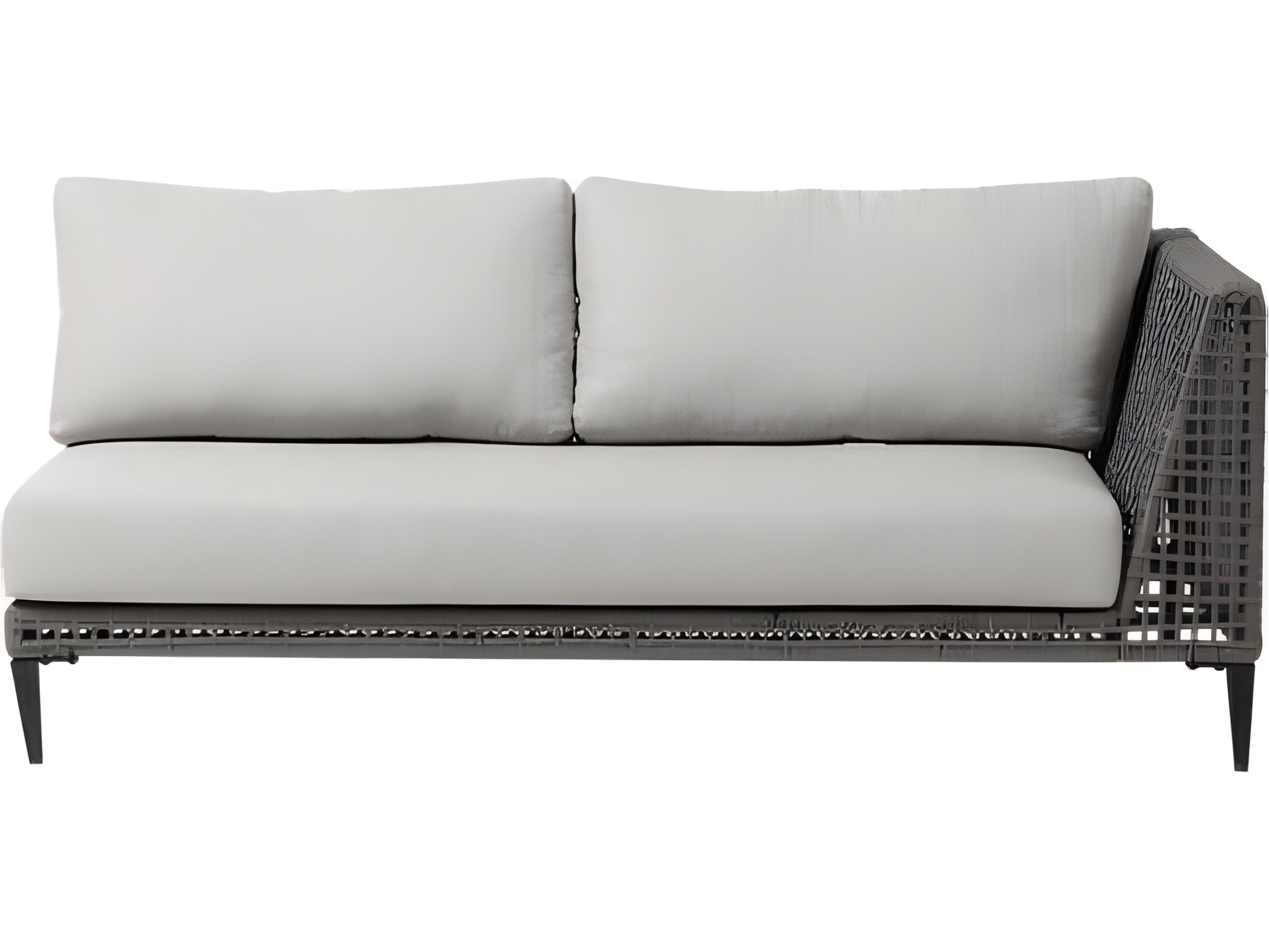 Ratana Genval Silver Black Aluminum Cushion Loveseat