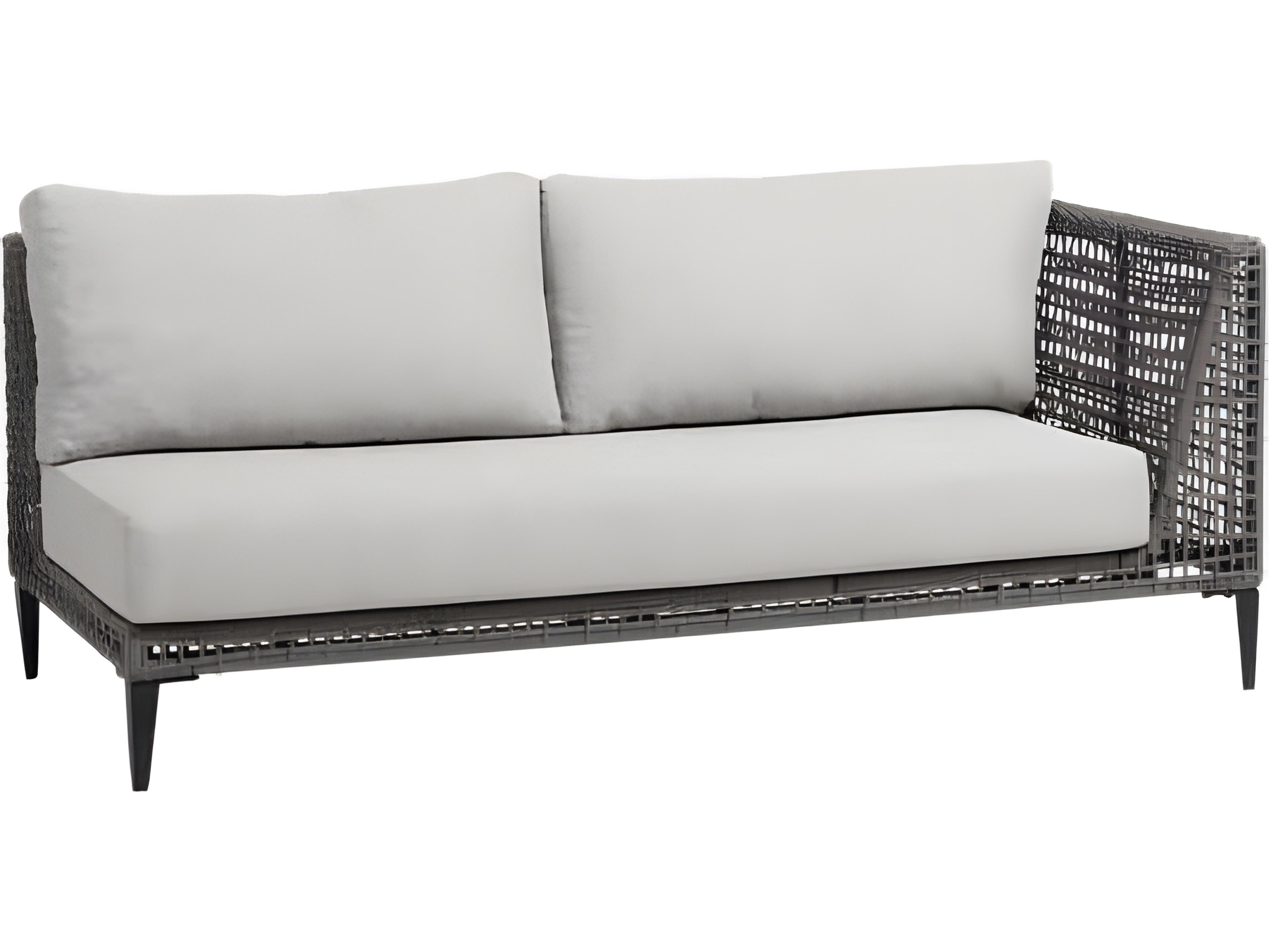 Ratana Genval Silver Black Aluminum Cushion Loveseat