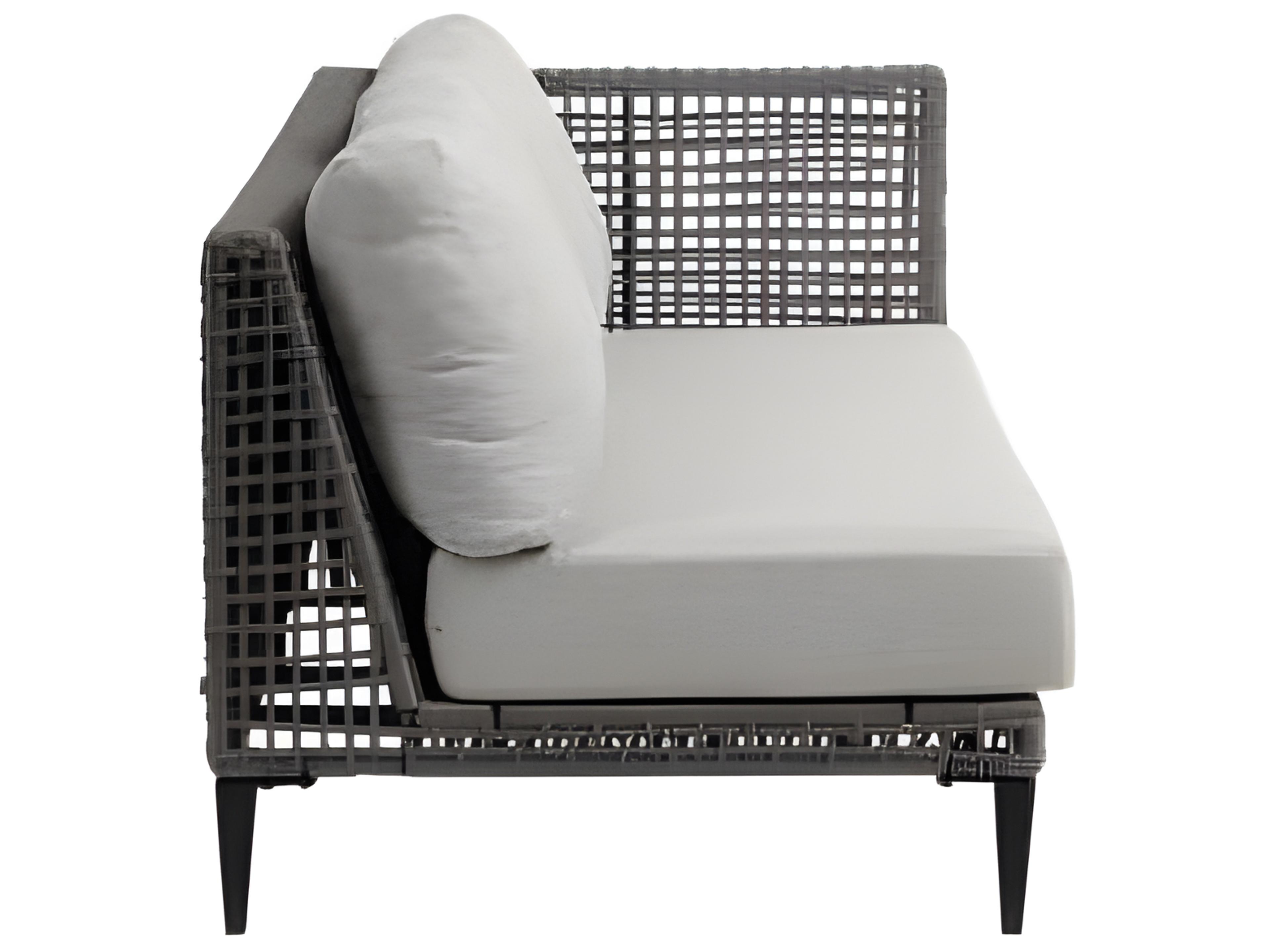Ratana Genval Silver Black Aluminum Cushion Loveseat