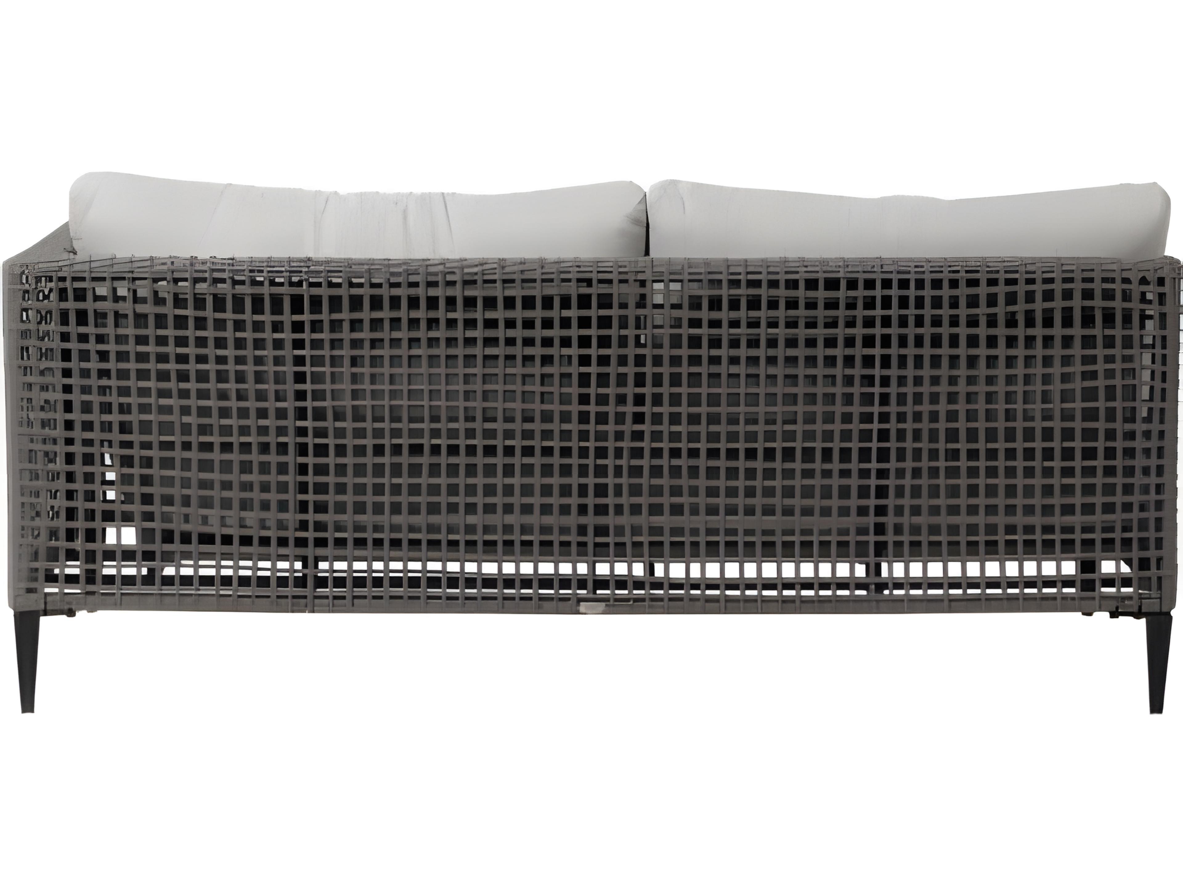 Ratana Genval Silver Black Aluminum Cushion Loveseat
