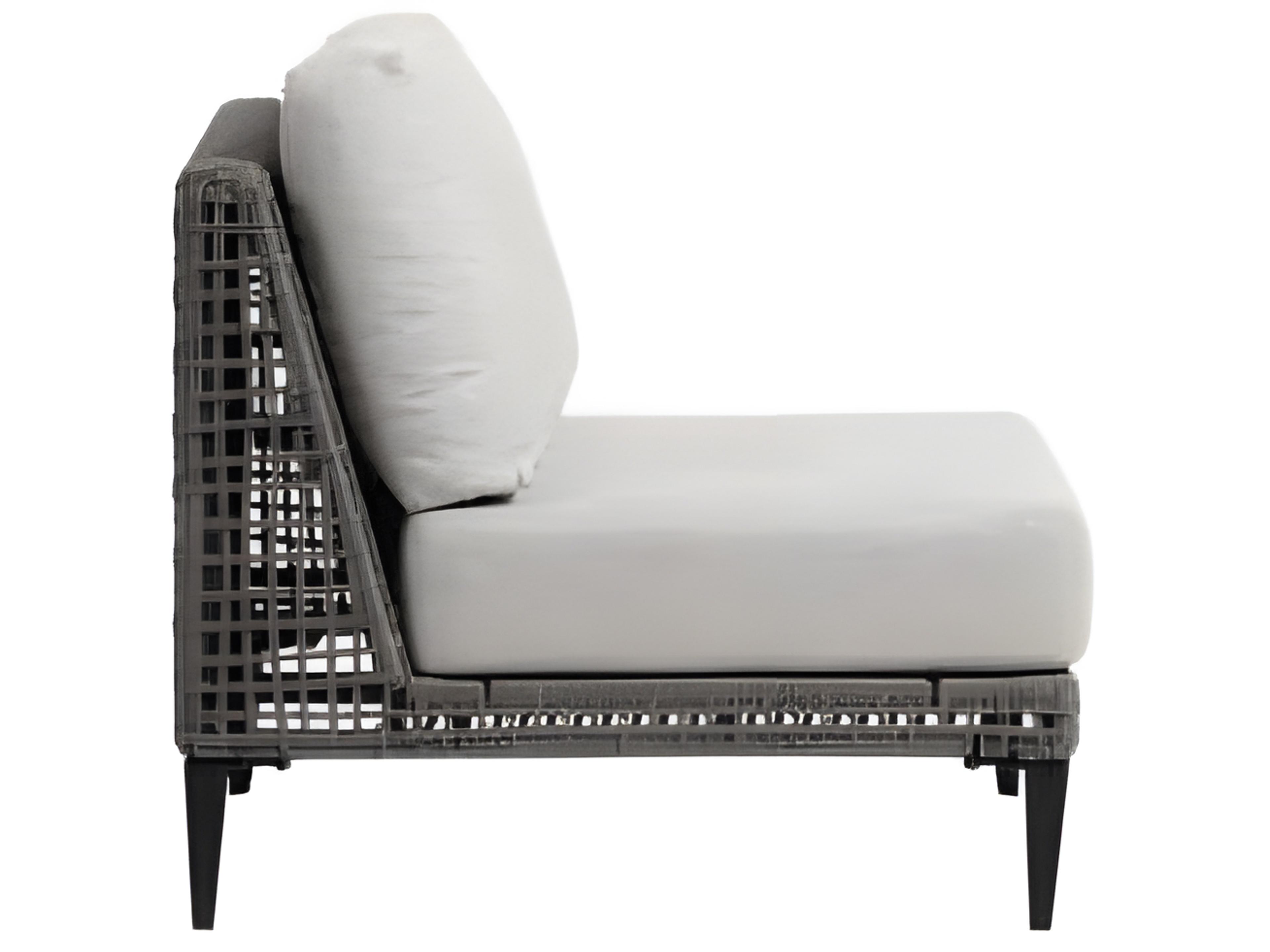 Ratana Genval Silver Black Aluminum Cushion Lounge Chair