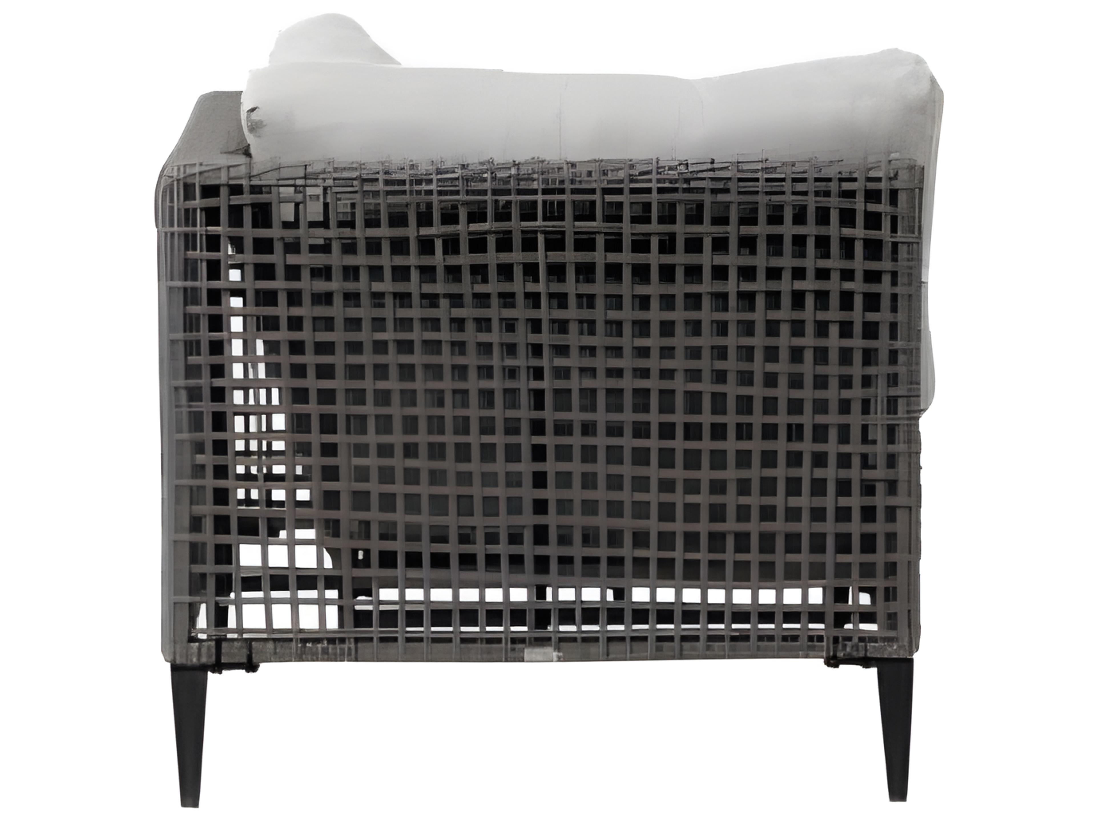 Ratana Genval Silver Black Aluminum Cushion Lounge Chair