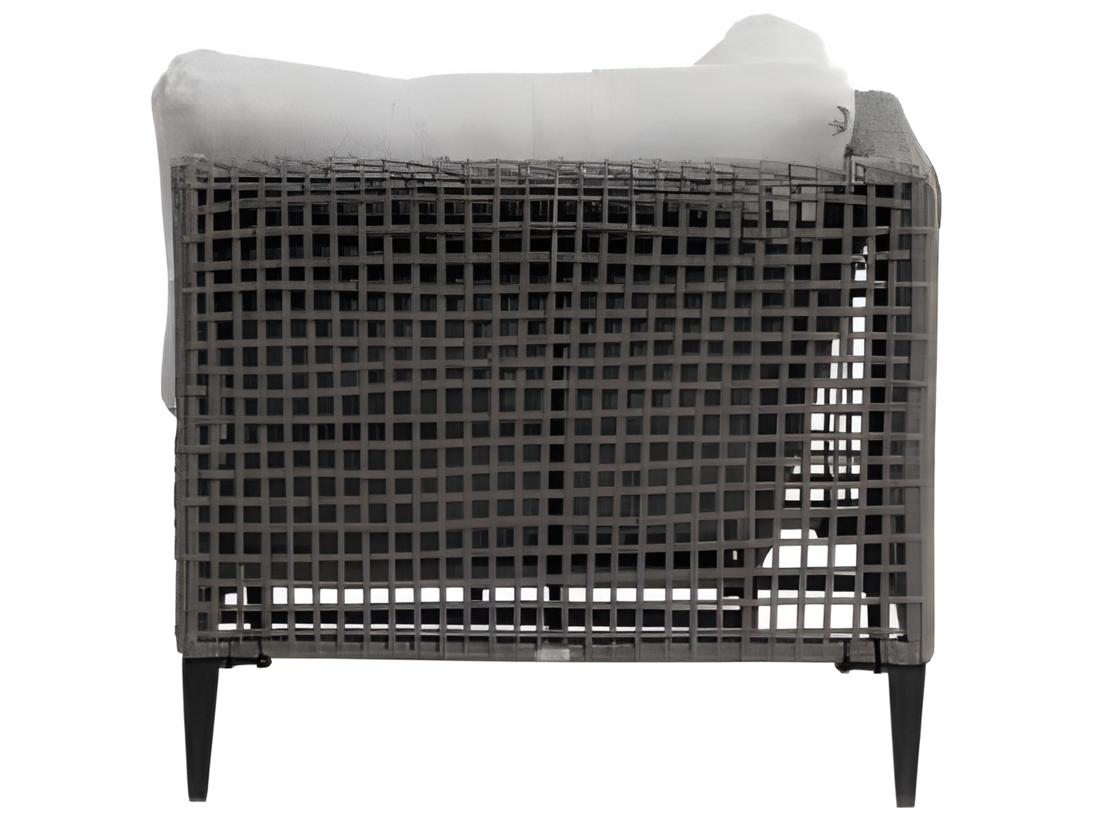 Ratana Genval Silver Black Aluminum Cushion Lounge Chair