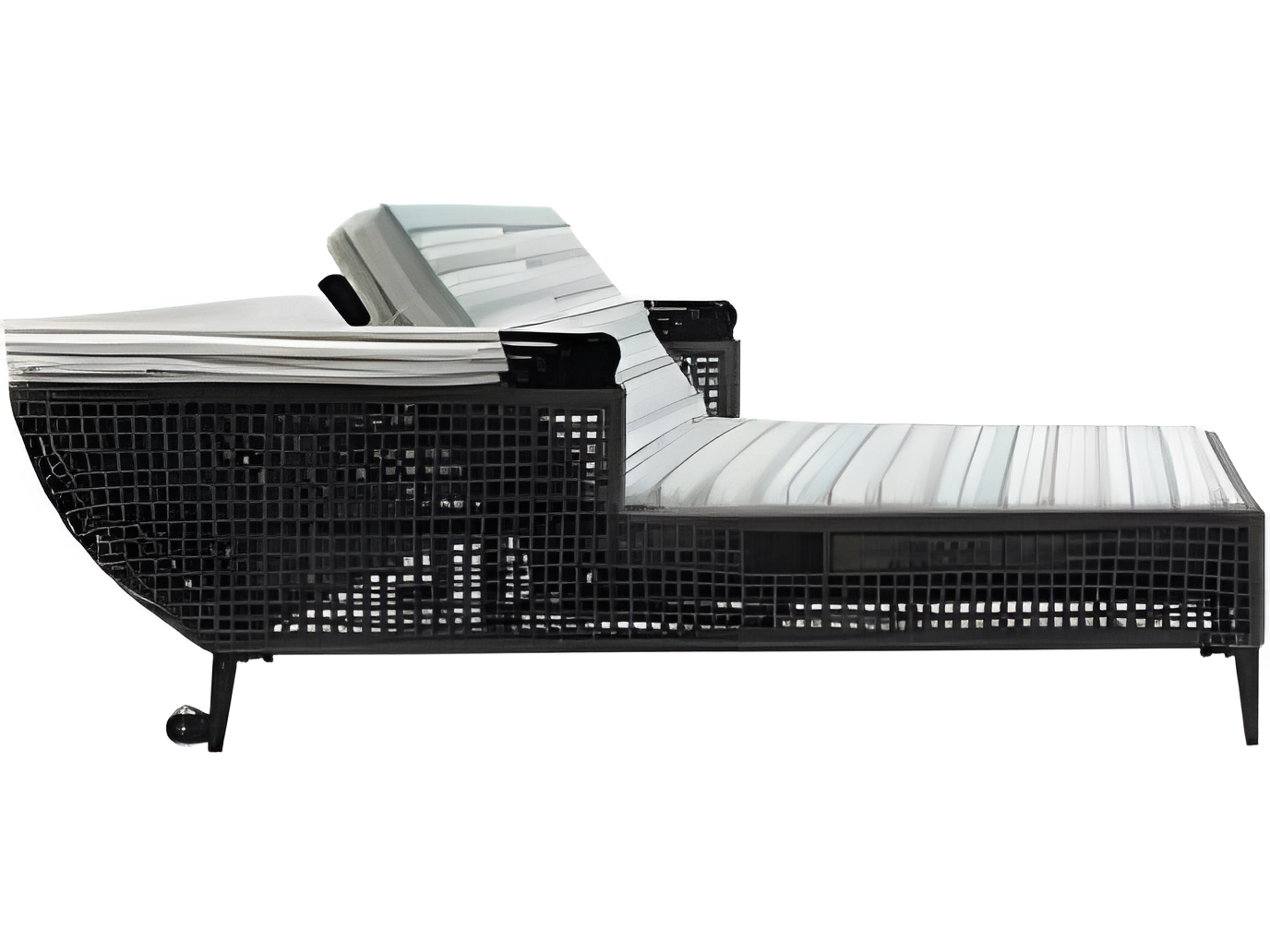 Ratana Genval Silver Black Aluminum Cushion Lounge Bed