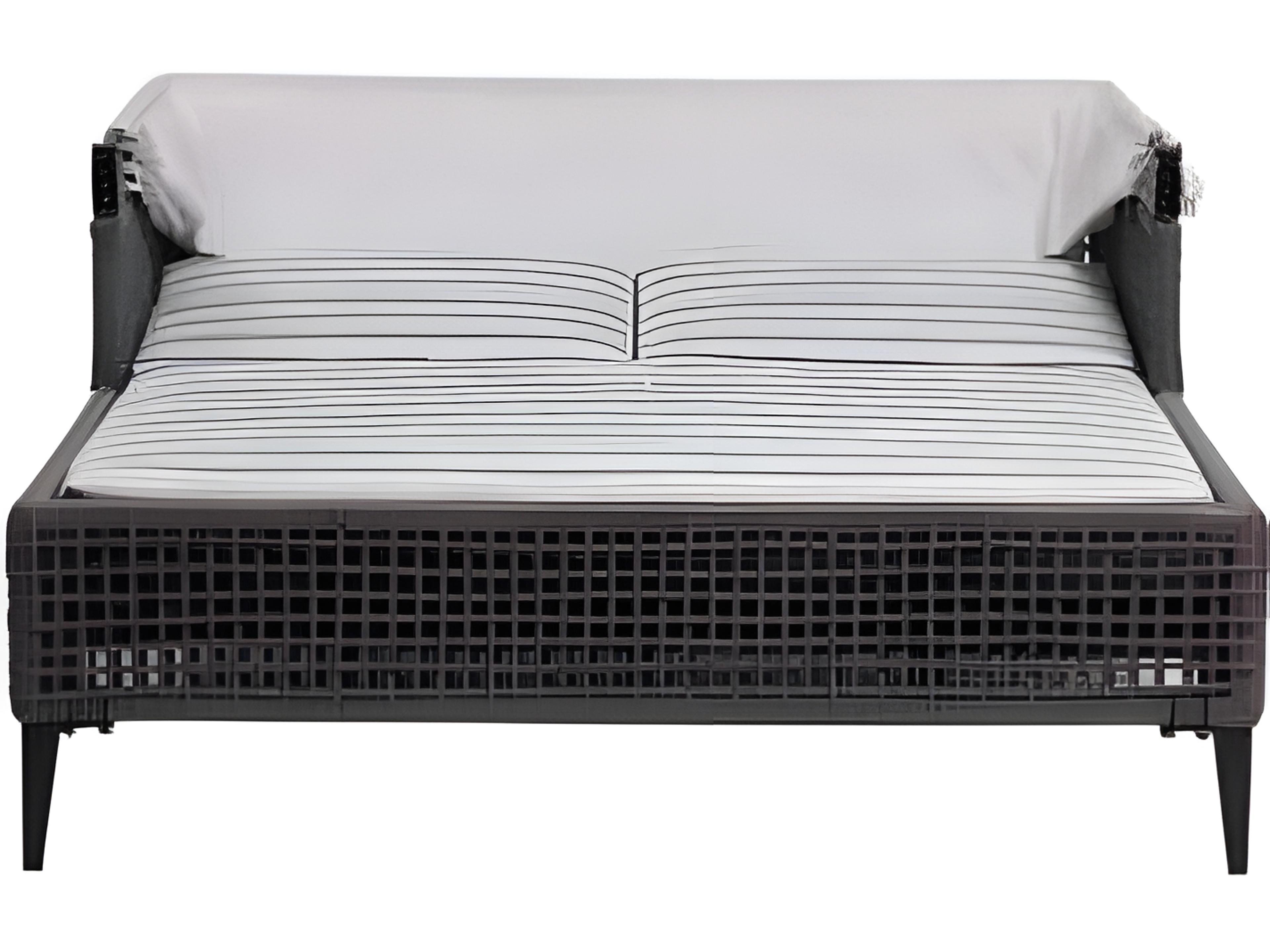 Ratana Genval Silver Black Aluminum Cushion Lounge Bed