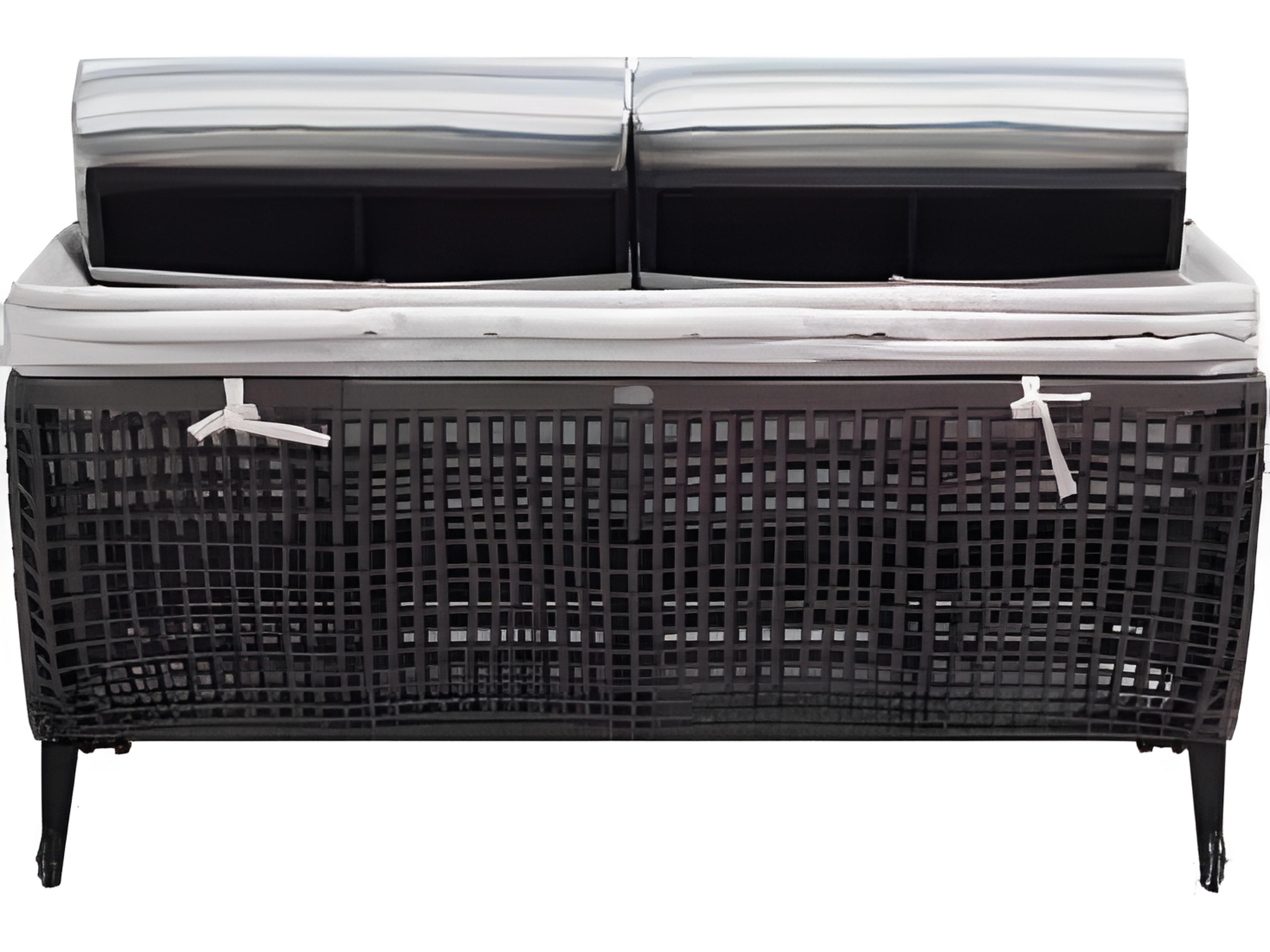 Ratana Genval Silver Black Aluminum Cushion Lounge Bed