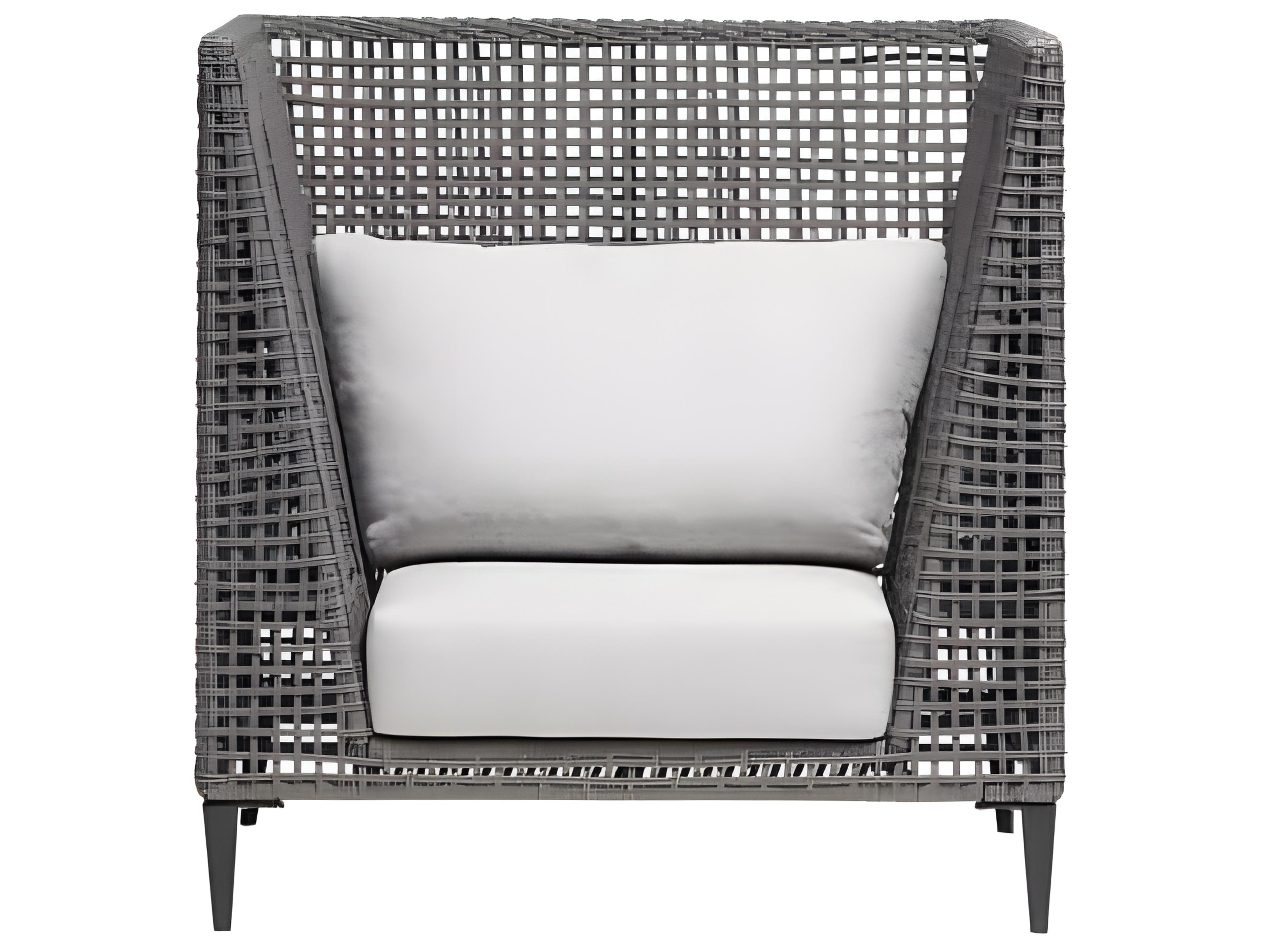 Ratana Genval Silver Black Aluminum Cushion Lounge Chair