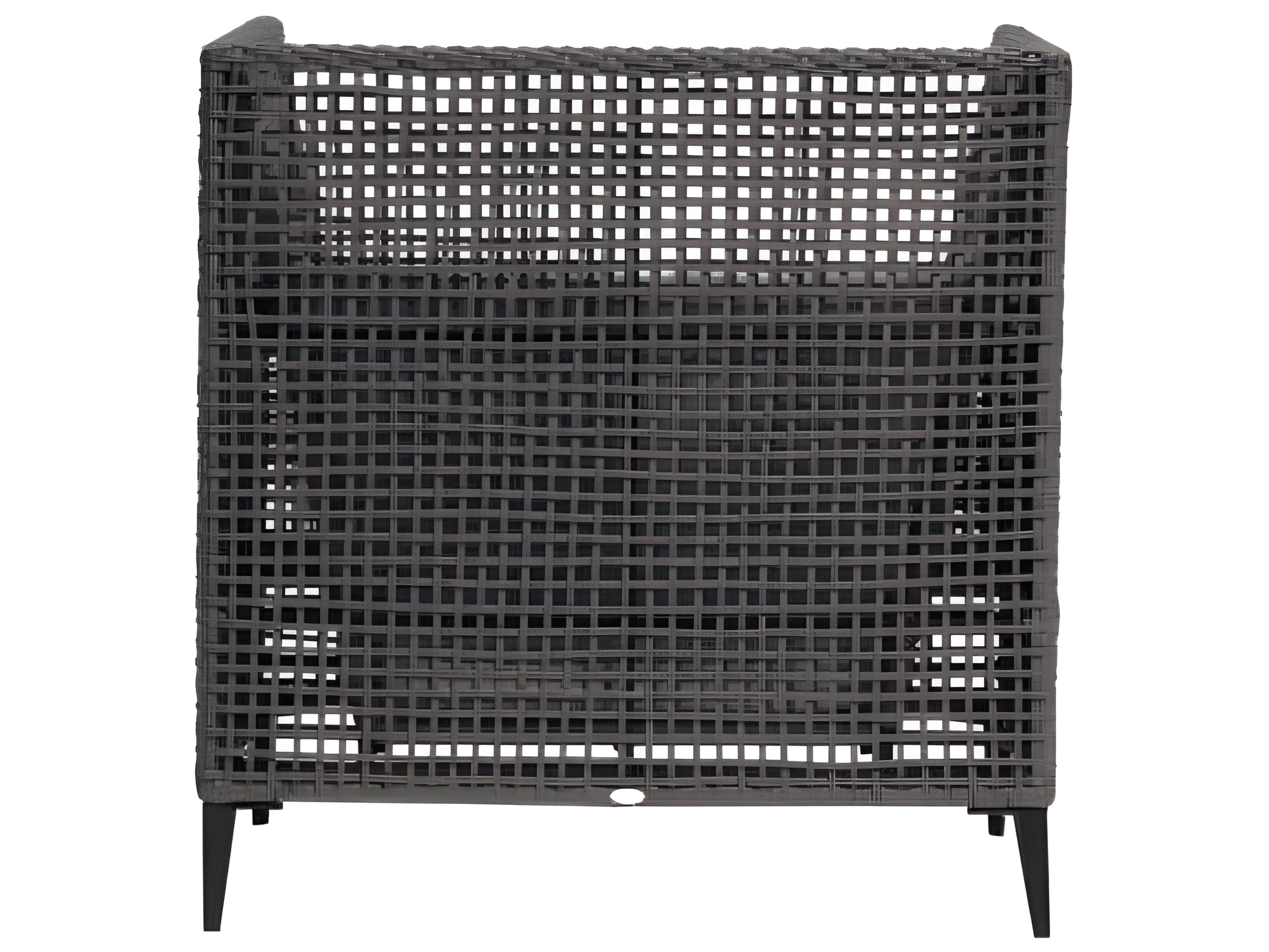 Ratana Genval Silver Black Aluminum Cushion Lounge Chair