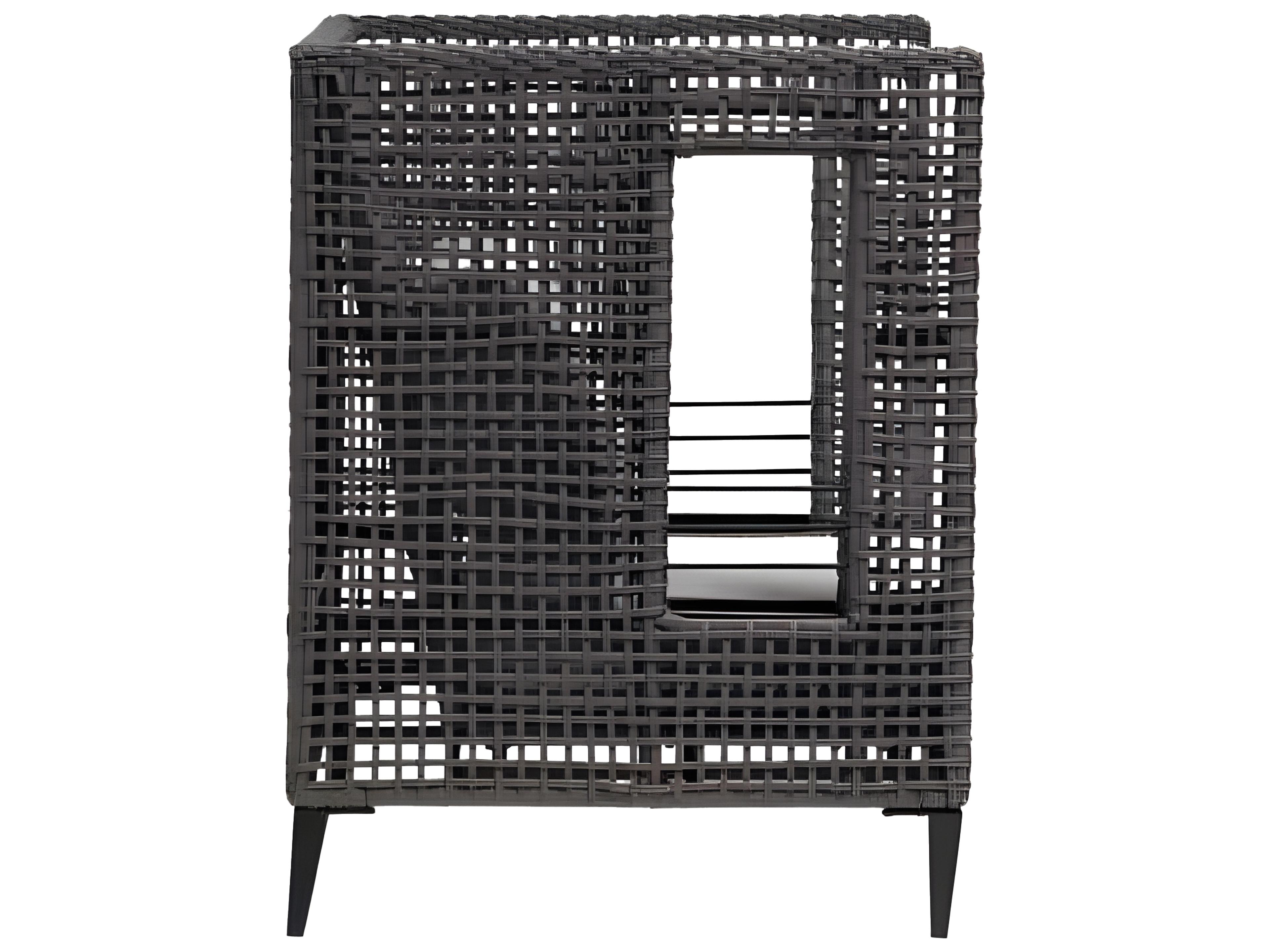 Ratana Genval Silver Black Aluminum Cushion Lounge Chair