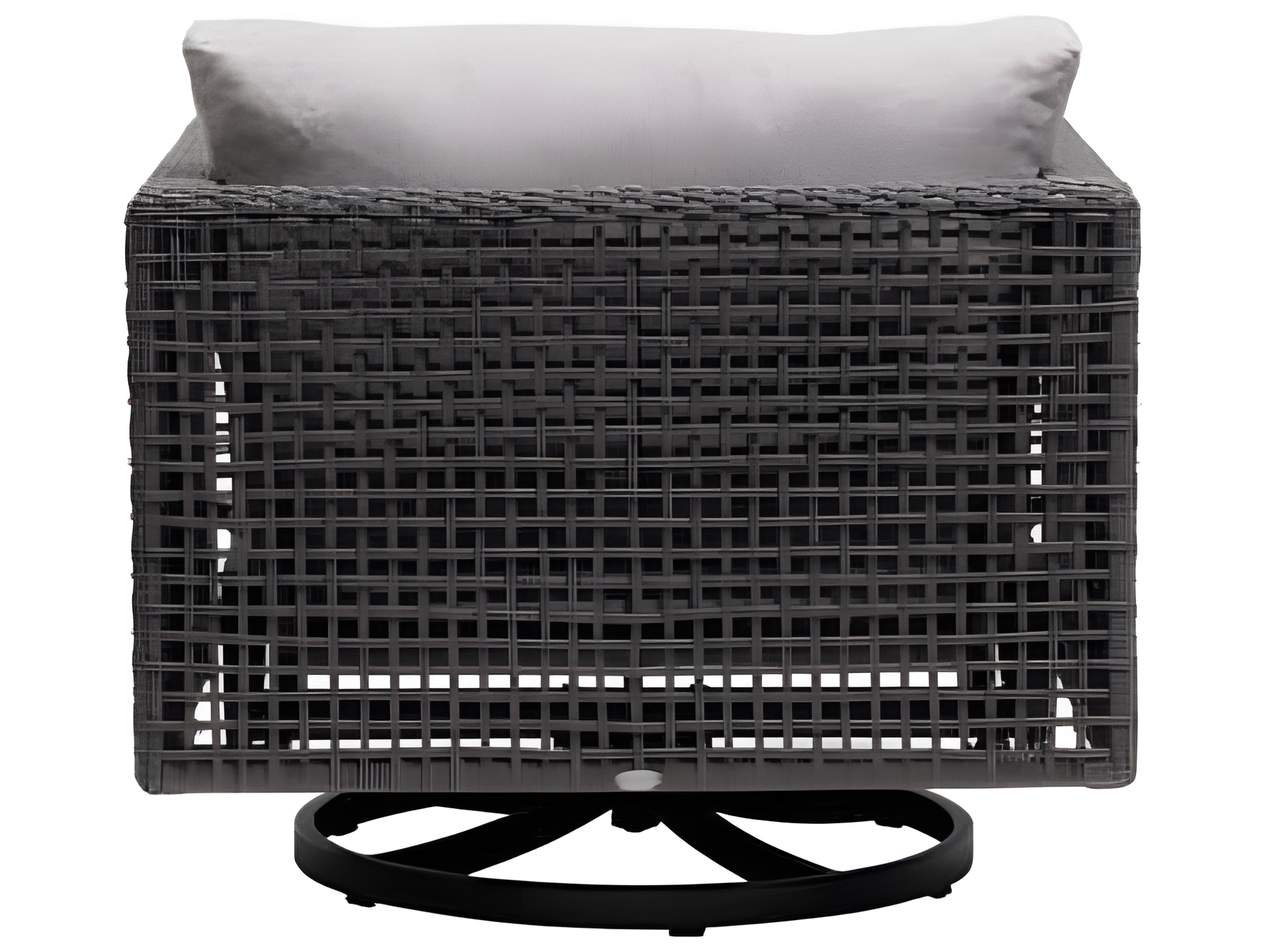 Ratana Genval Silver Black Aluminum Cushion Lounge Chair