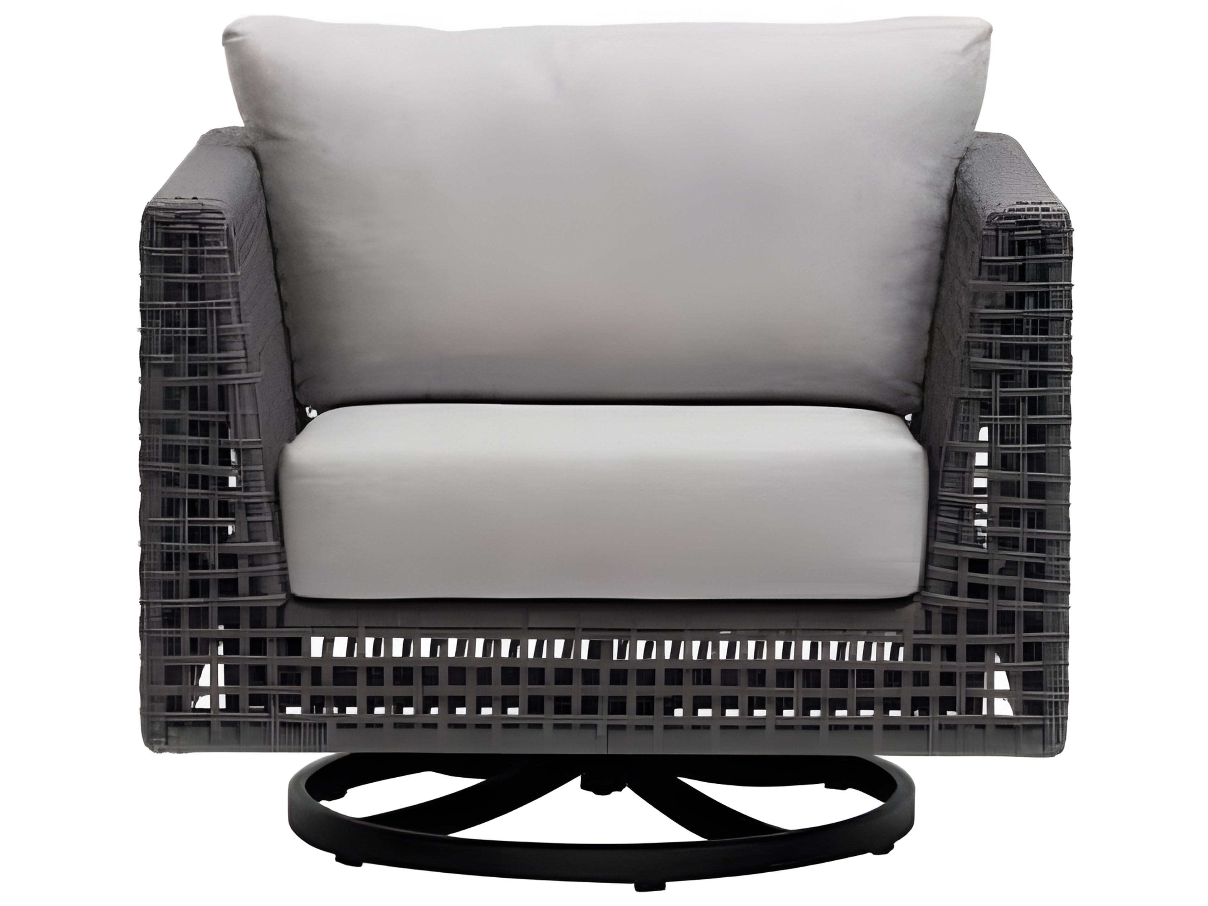 Ratana Genval Silver Black Aluminum Cushion Lounge Chair