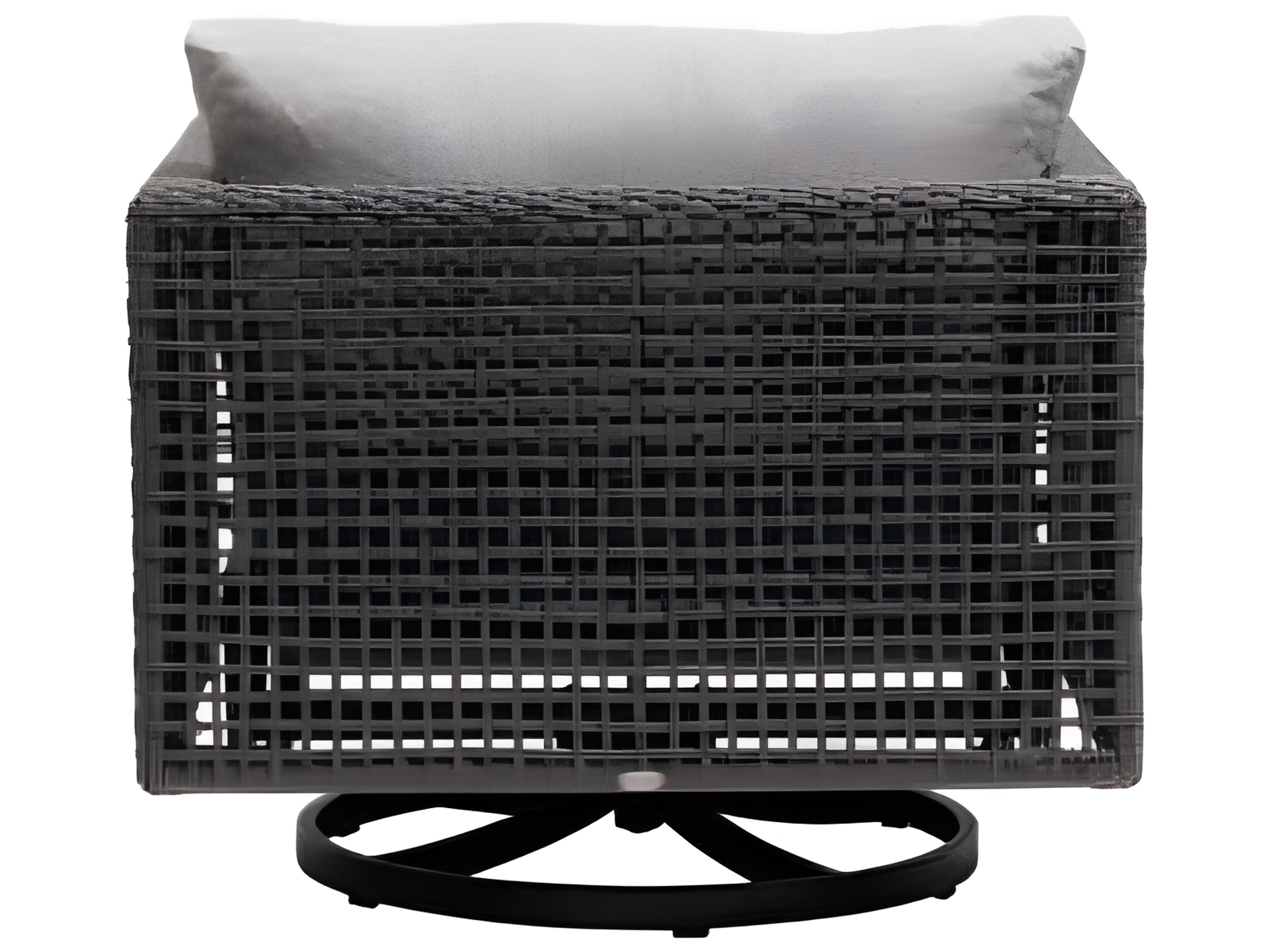 Ratana Genval Silver Black Aluminum Cushion Lounge Chair