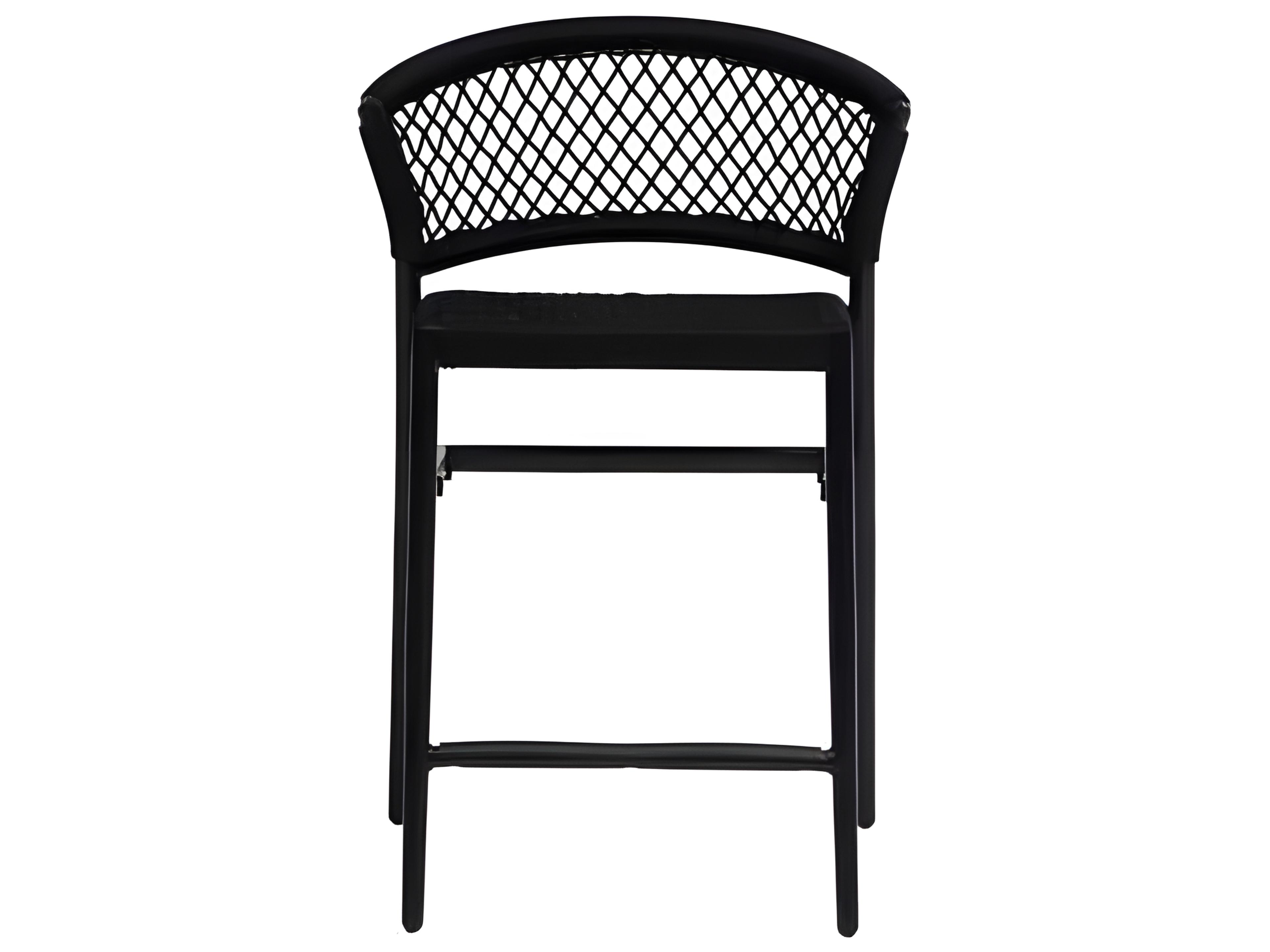 Ratana Ria Silver Black Aluminum Rope Counter Stool