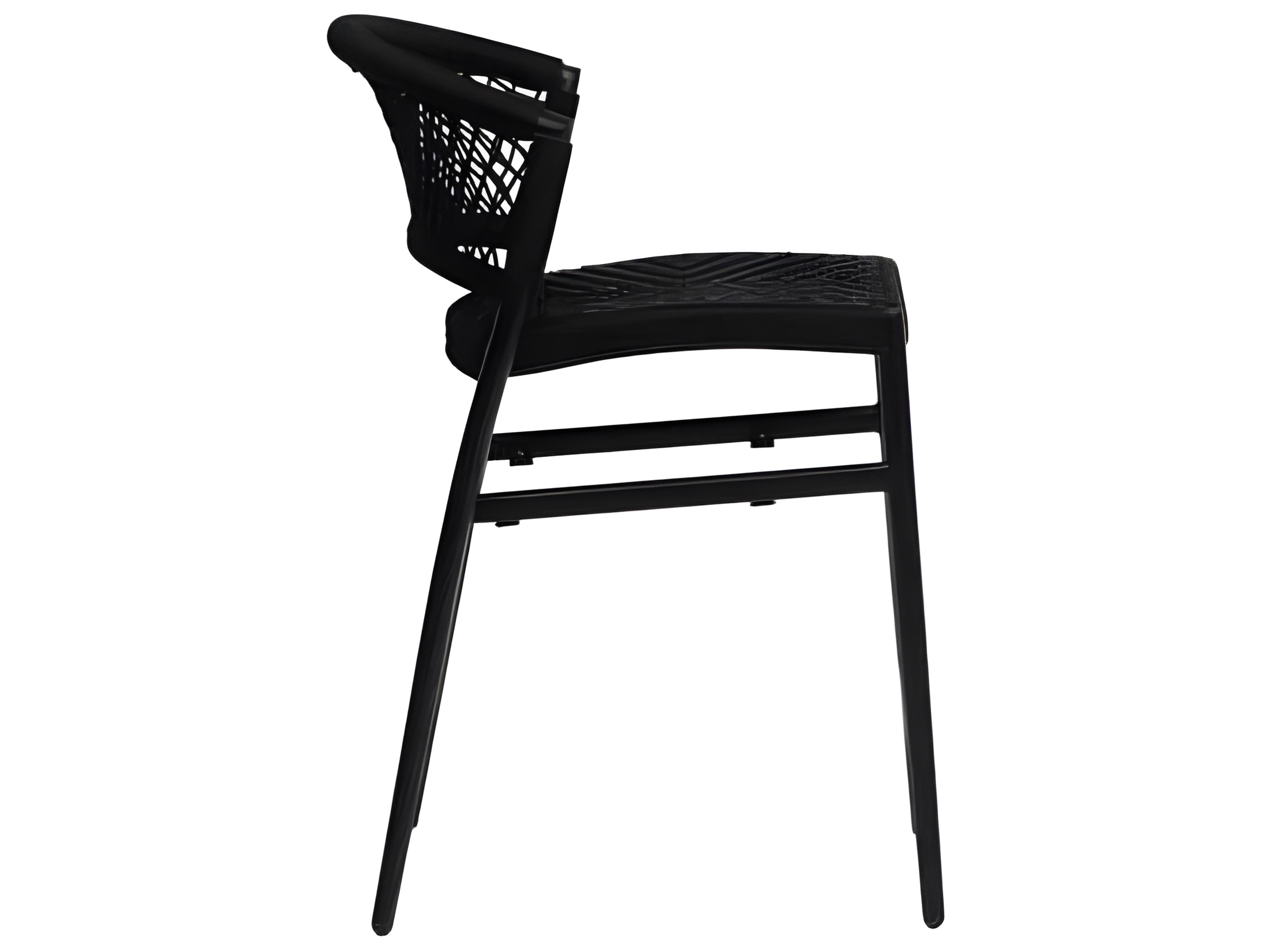 Ratana Ria Silver Black Aluminum Rope Counter Stool