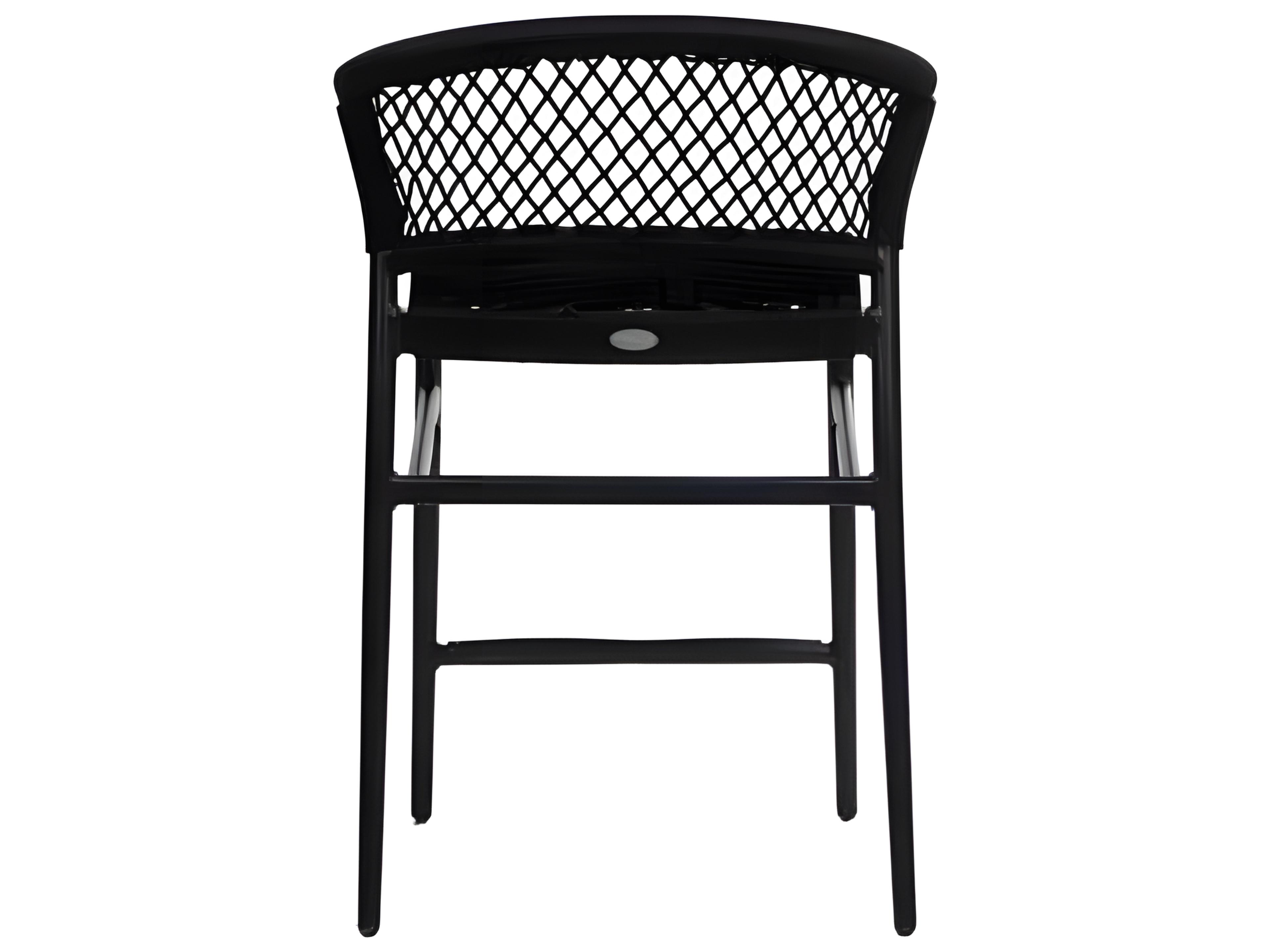 Ratana Ria Silver Black Aluminum Rope Counter Stool